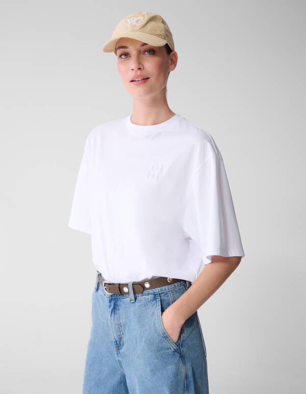 Oversized Logo T-shirt Wit By Mieke SHOEBY WOMEN