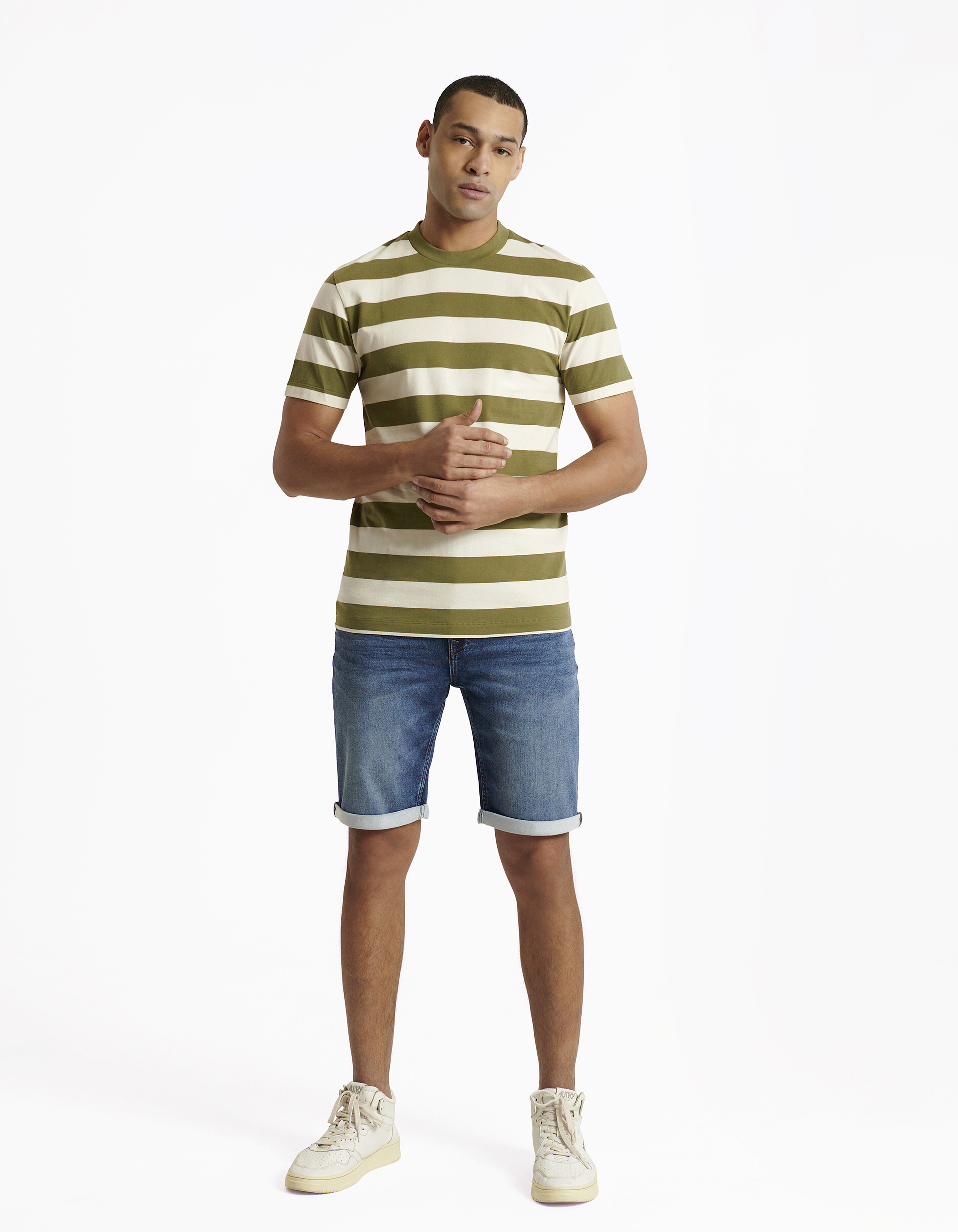 Gestreept T-shirt Groen SHOEBY MEN