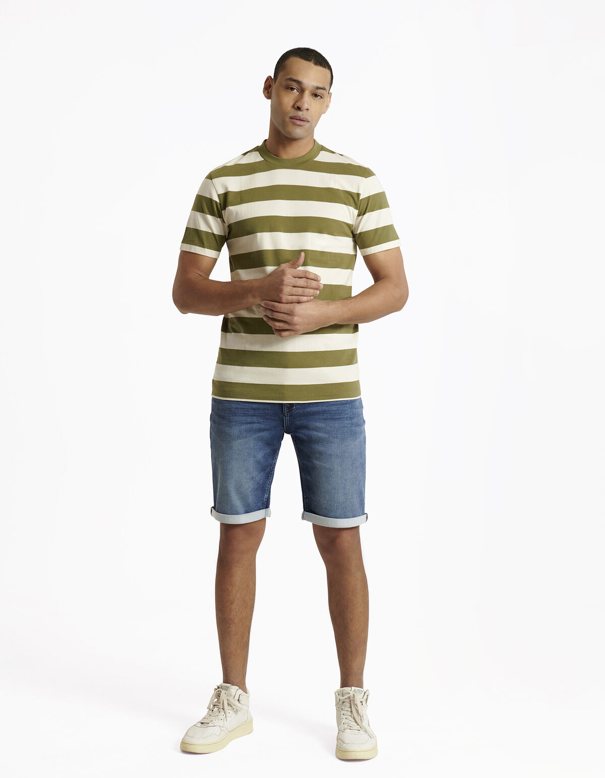 Gestreept T-shirt Groen SHOEBY MEN