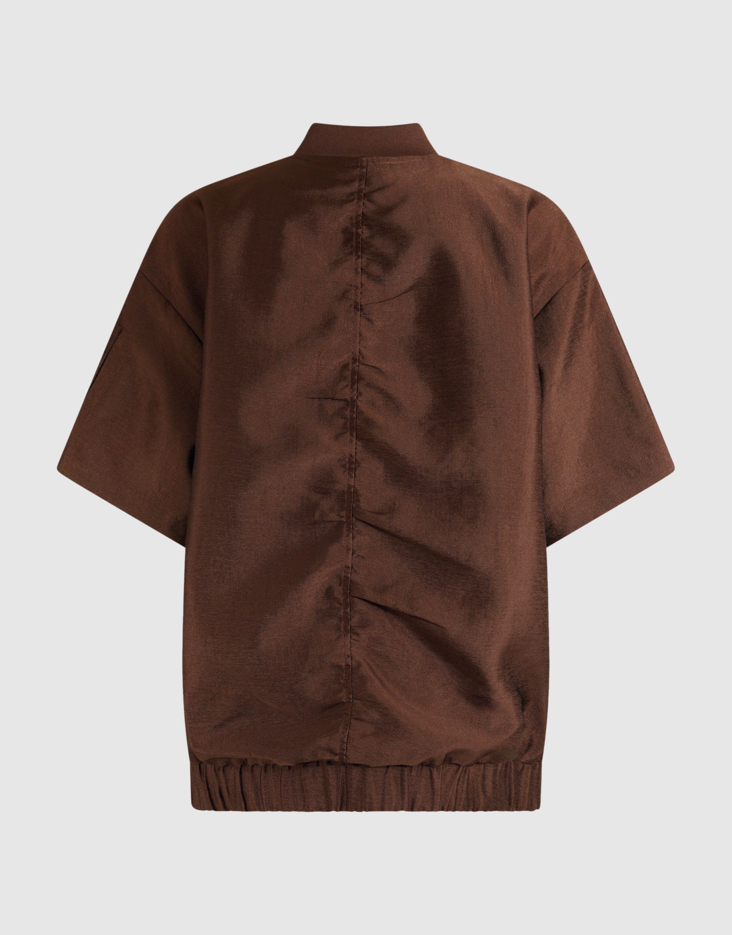Oversized Short Sleeve Bomber Donkerbruin SHOEBY WOMEN