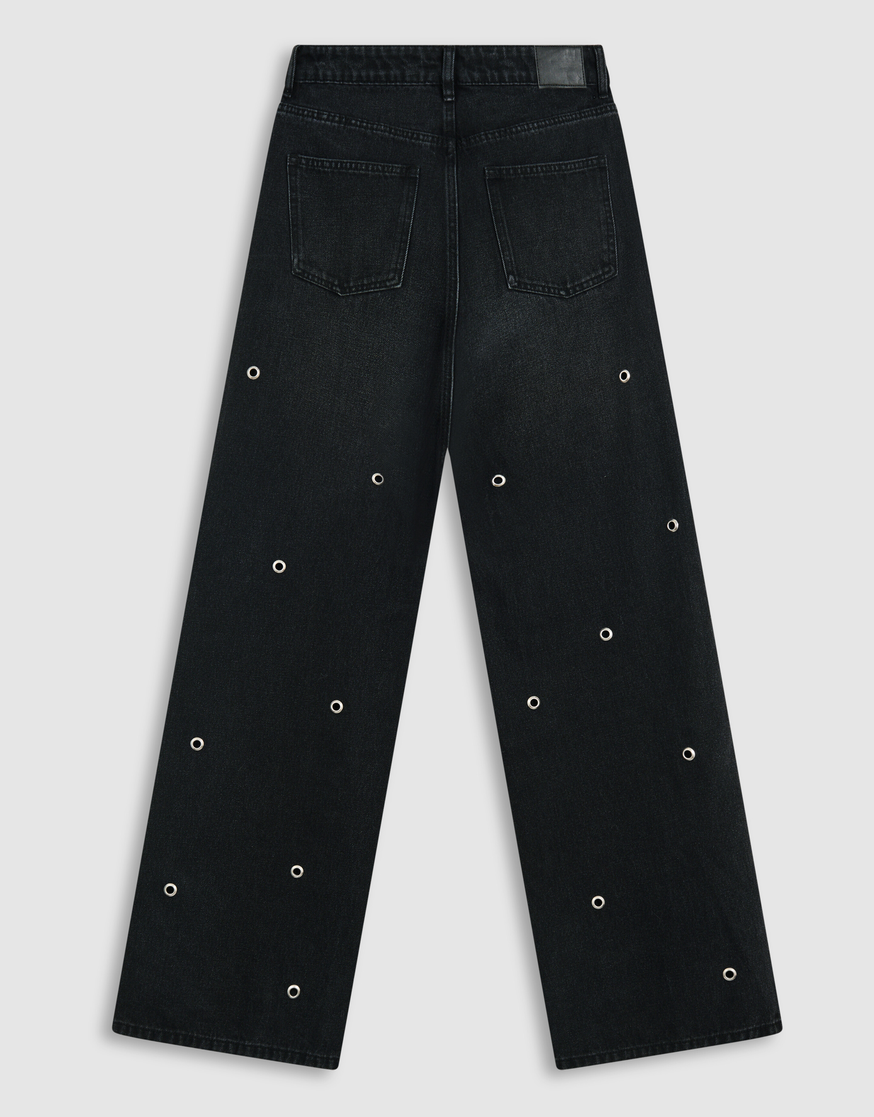 Eyelet Straight Fit Jeans Donkergrijs SHOEBY WOMEN