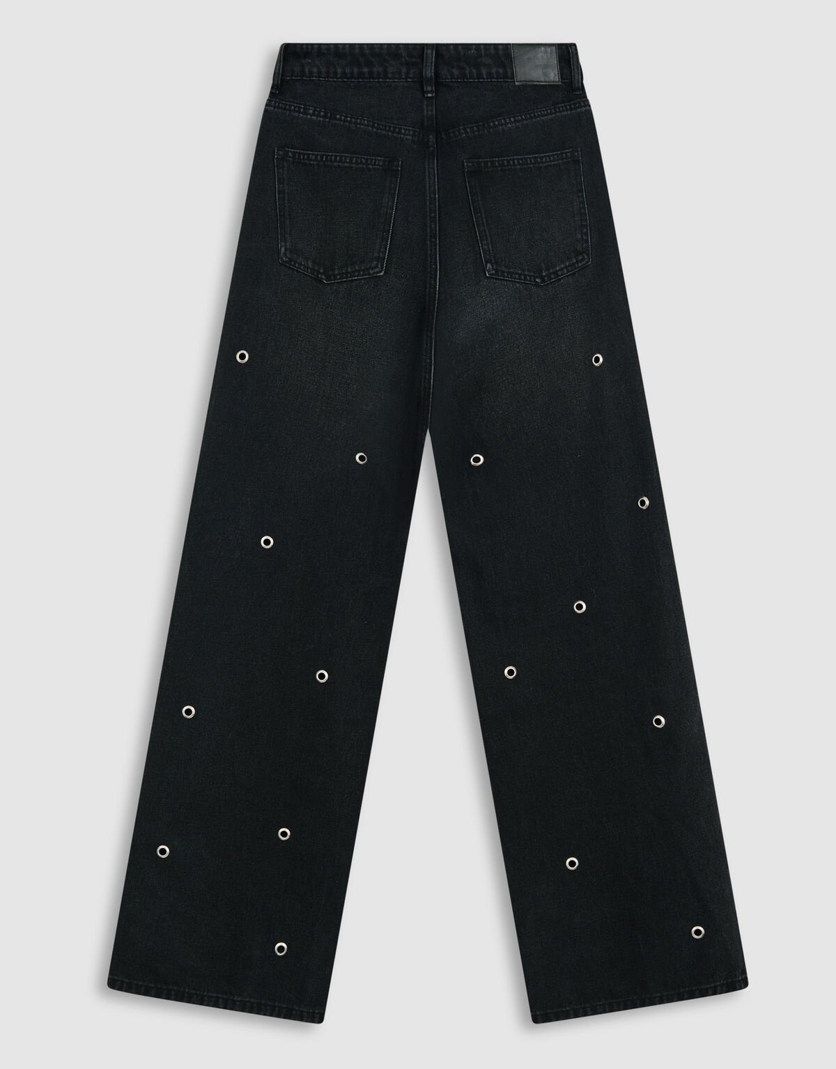 Eyelet Straight Fit Jeans Donkergrijs SHOEBY WOMEN
