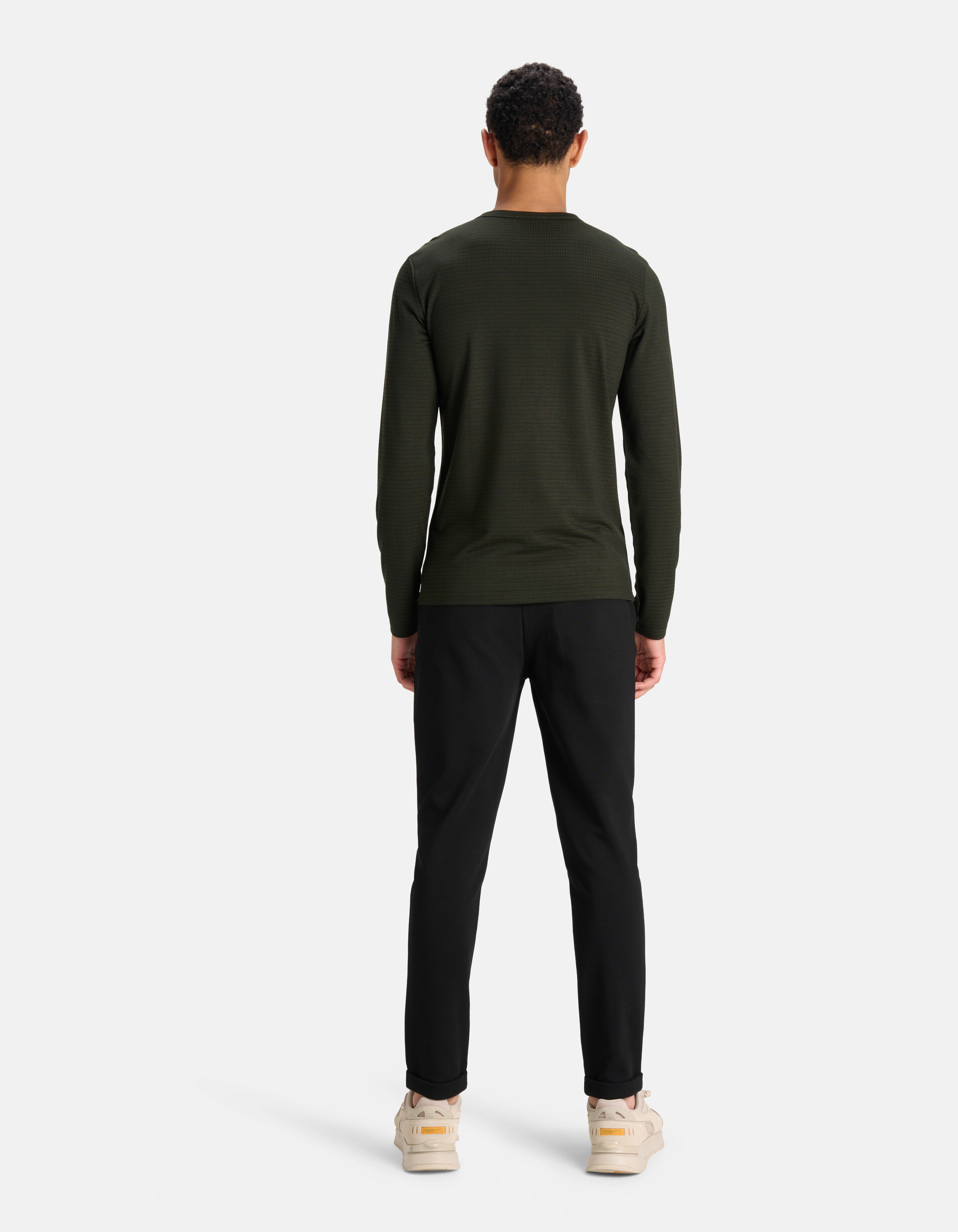 Contrast Lange Mouwen T-shirt Donkergroen SHOEBY MEN