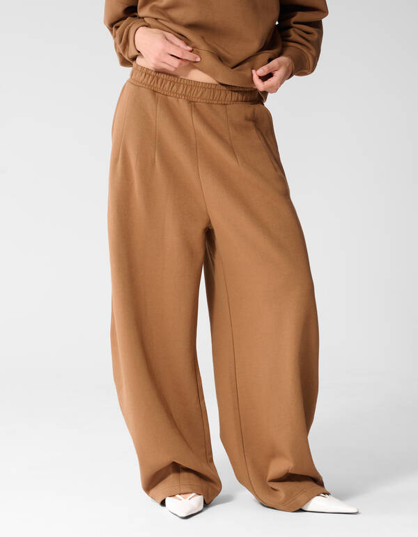 Loose Fit Sweat Broek Bruin SHOEBY WOMEN