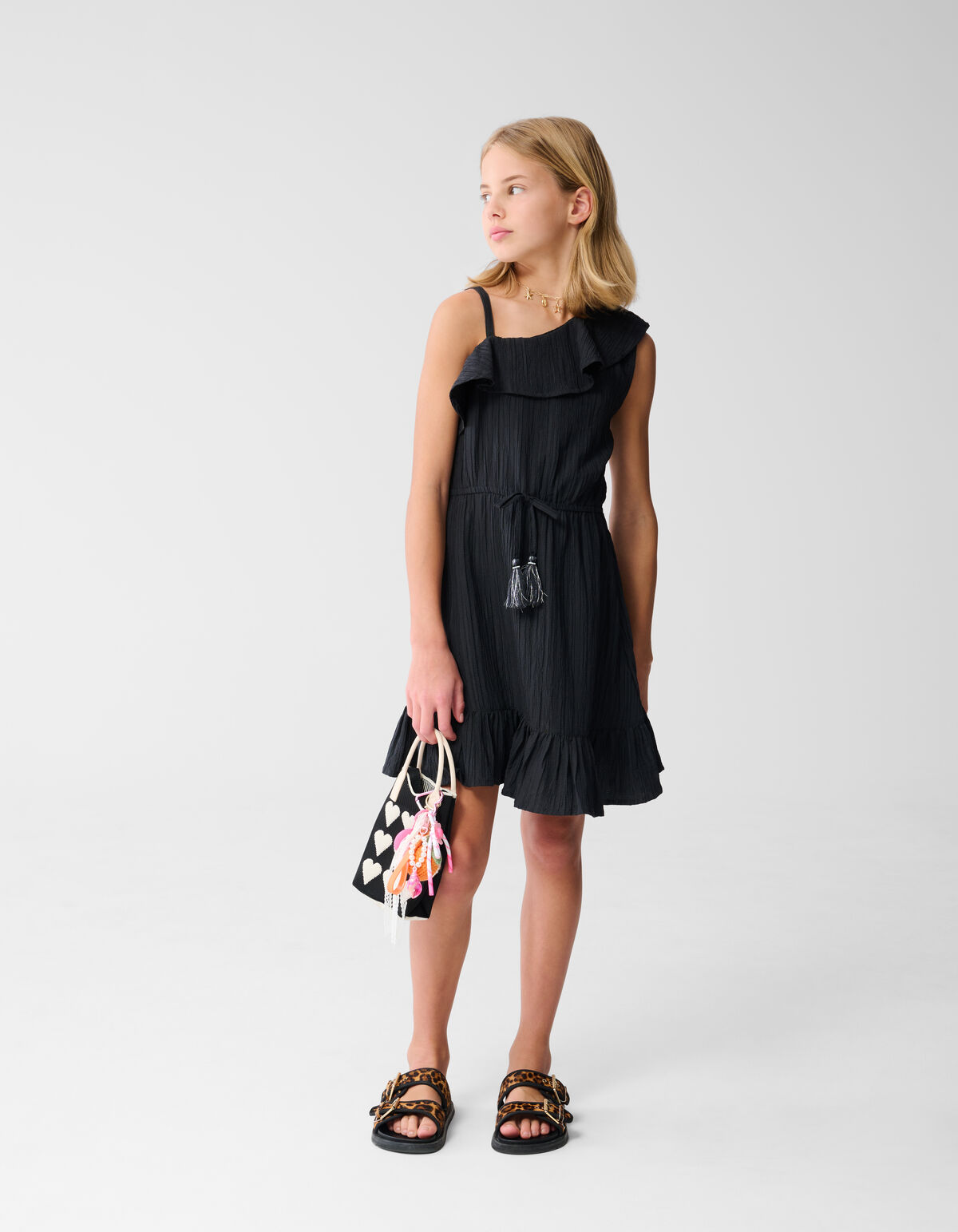 One Shoulder Jurk Donkergrijs SHOEBY GIRLS