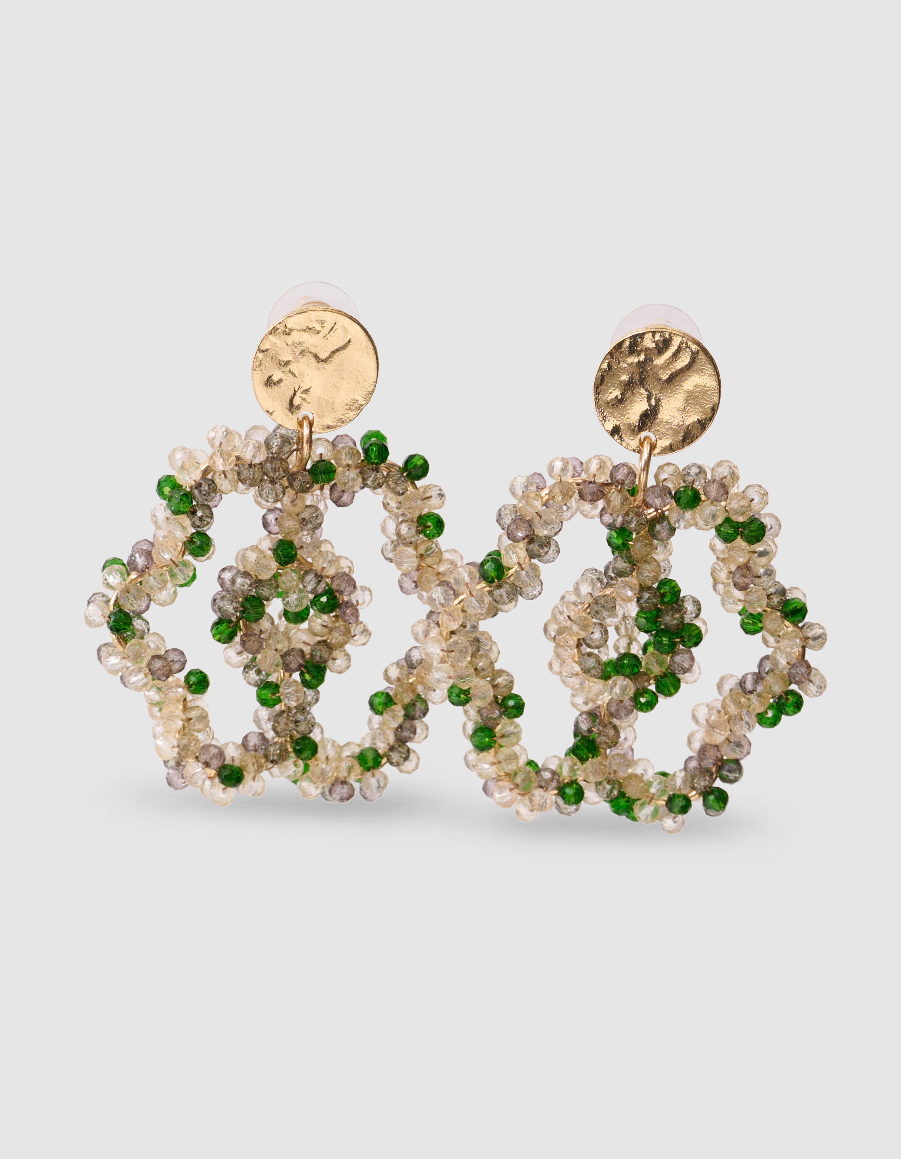 Multi Beaded Oorbellen Groen SHOEBY ACCESSOIRES