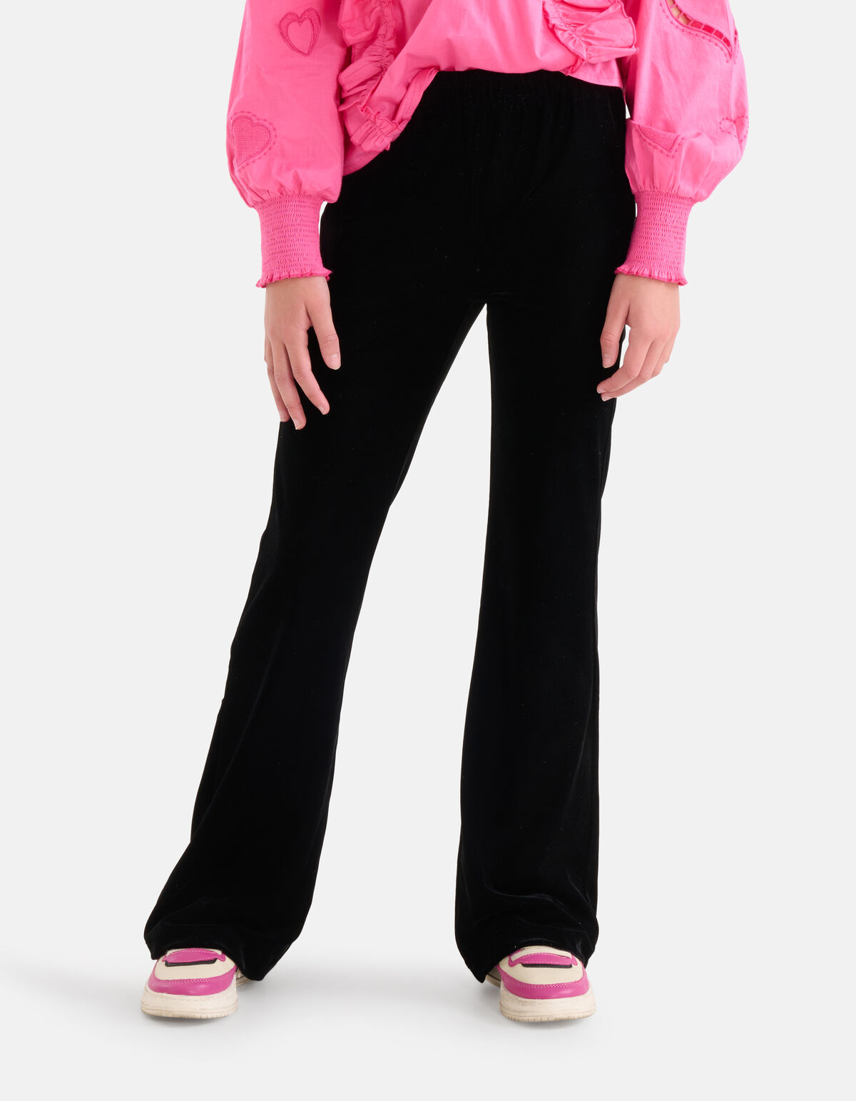 Velvet Flared Broek Zwart SHOEBY GIRLS