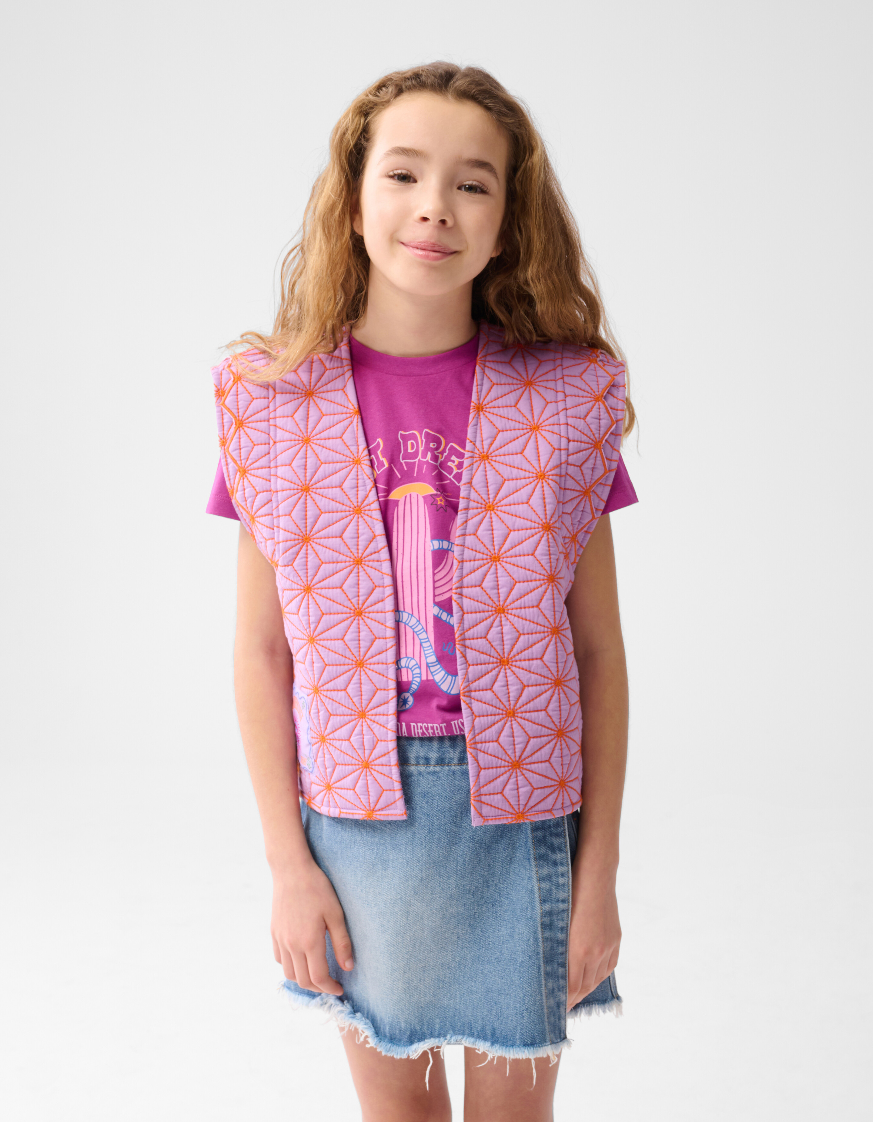 Stitched Structuur Gilet Lichtpaars SHOEBY GIRLS