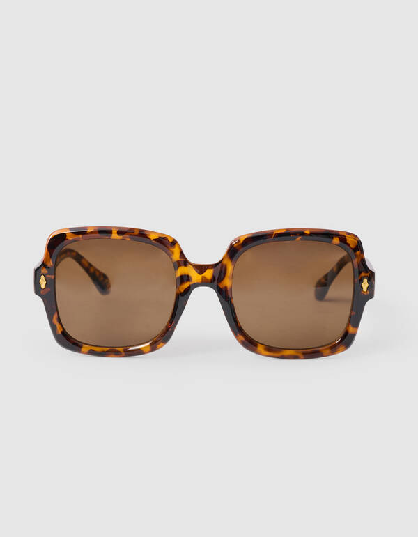 Leopard zonnebril Bruin SHOEBY ACCESSOIRES