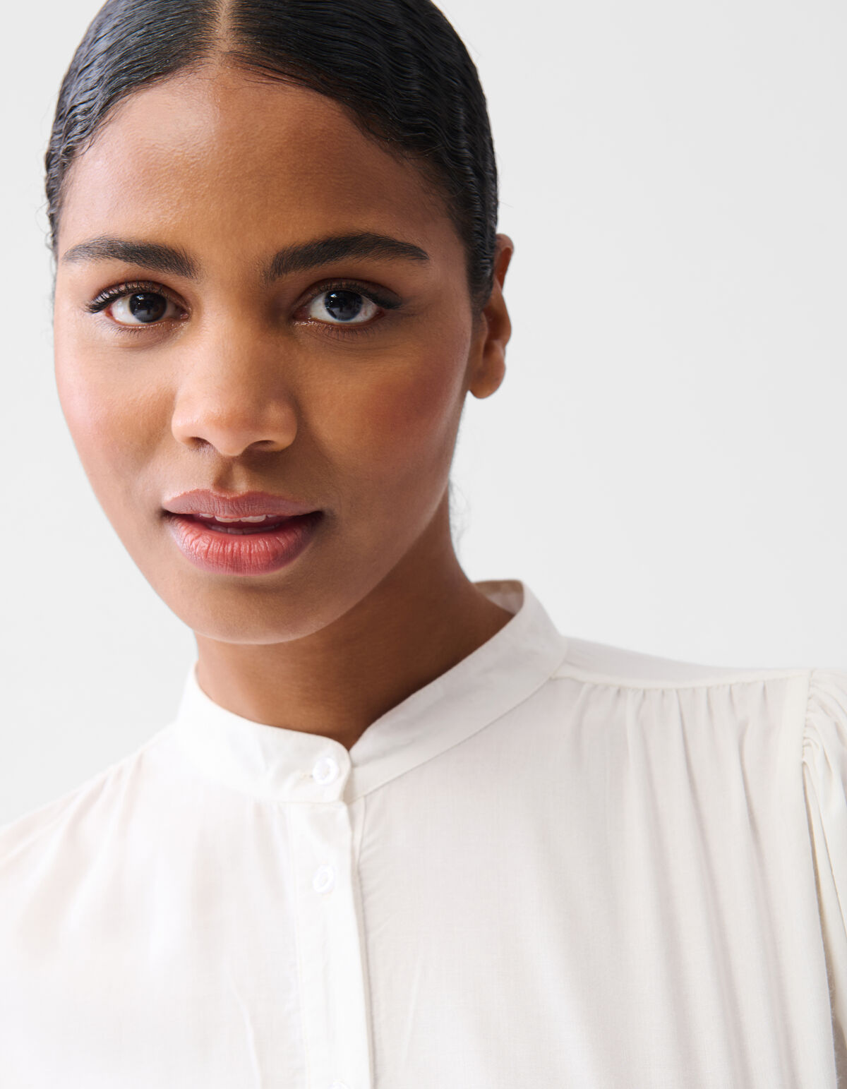 Cord Embroidery Blouse Gebroken Wit SHOEBY WOMEN