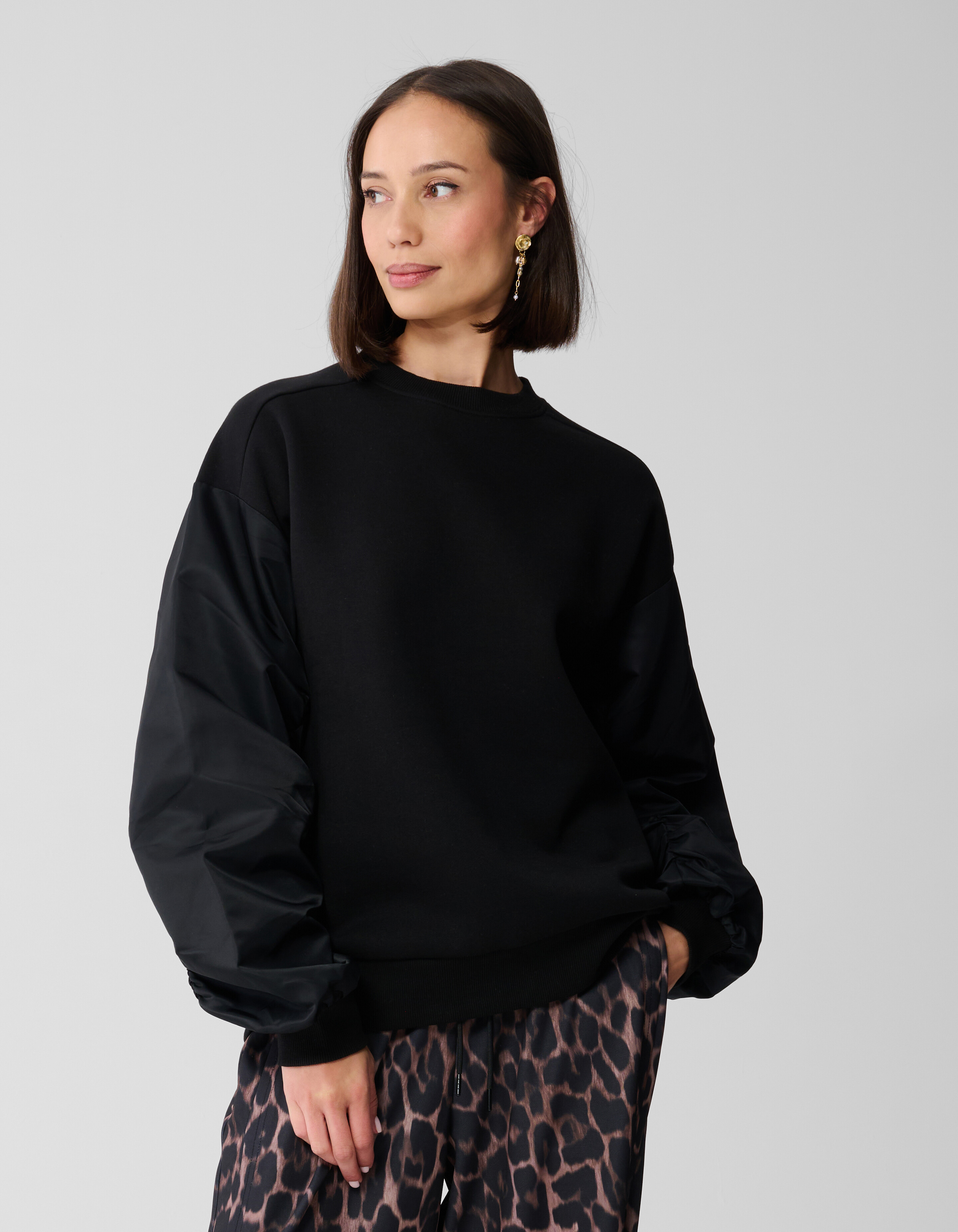 Satijnen Mix Sweater Zwart SHOEBY WOMEN