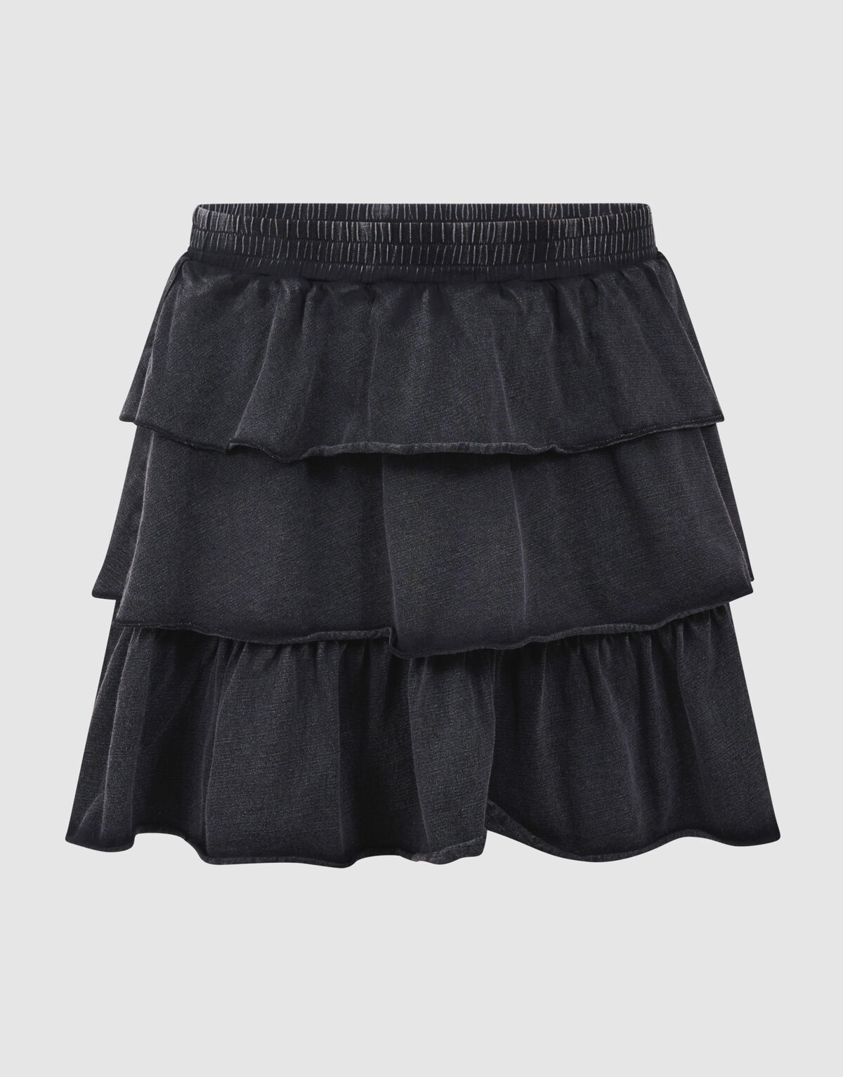 Washed Ruffle Mini Rok Donkergrijs SHOEBY GIRLS