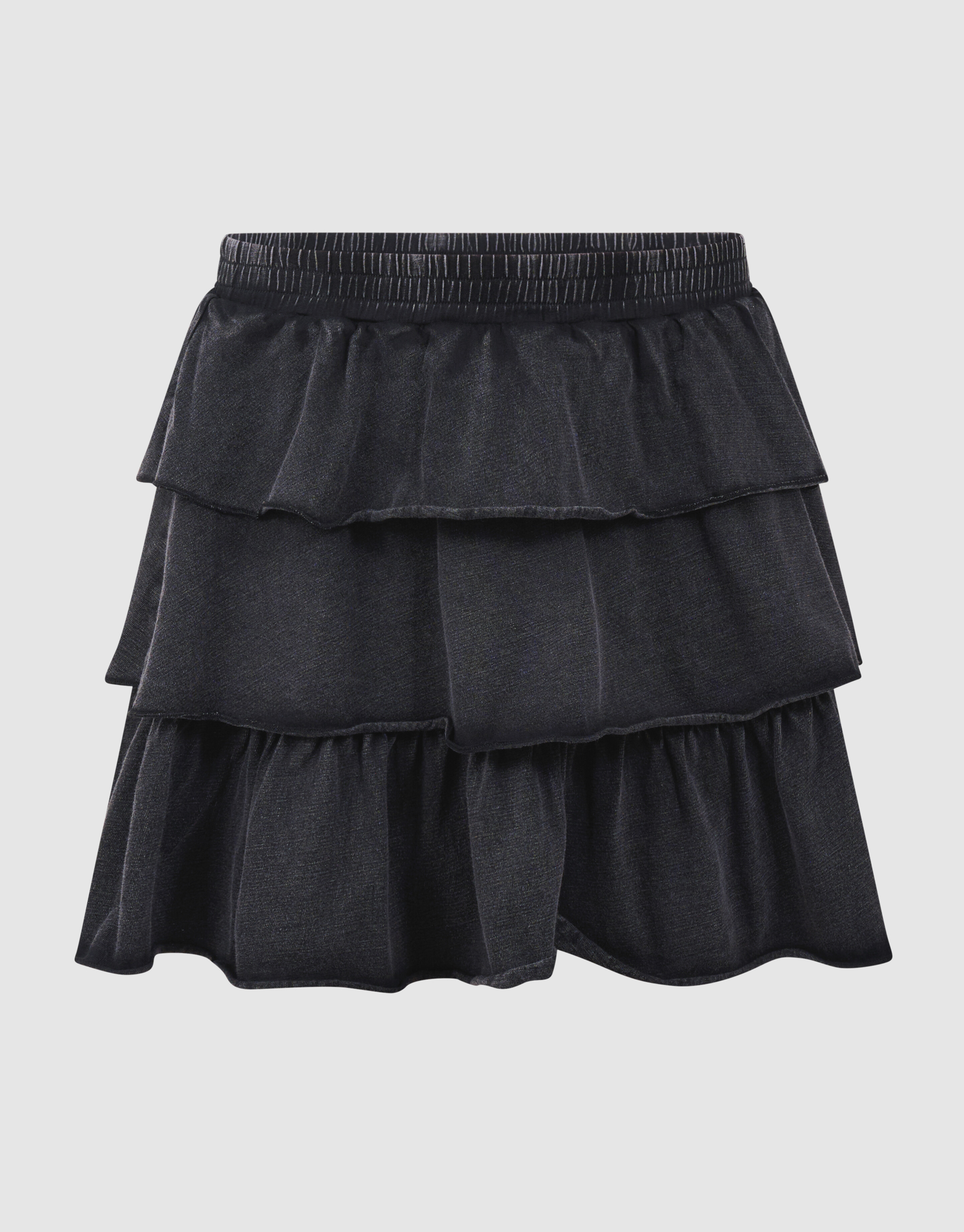 Washed Ruffle Mini Rok Donkergrijs SHOEBY GIRLS