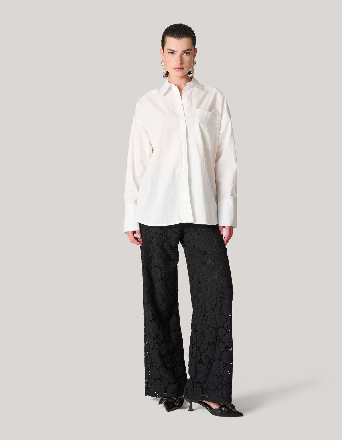 Poplin Blouse Wit SHOEBY WOMEN