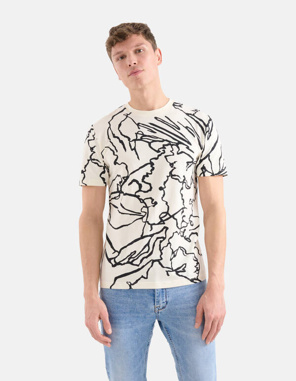 Line T-shirt Gebroken Wit SHOEBY MEN