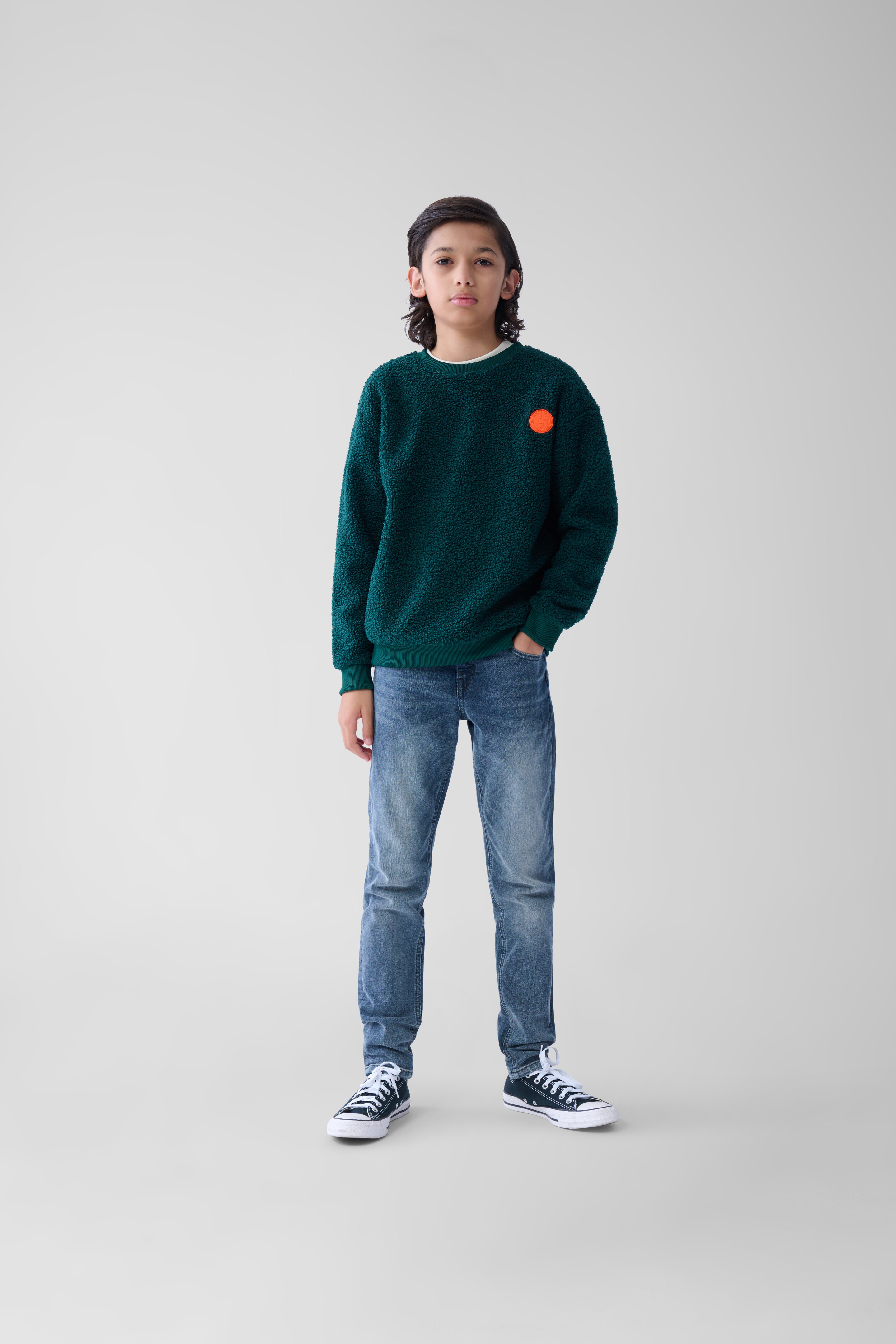 Teddy Sweater Donkergroen SHOEBY BOYS