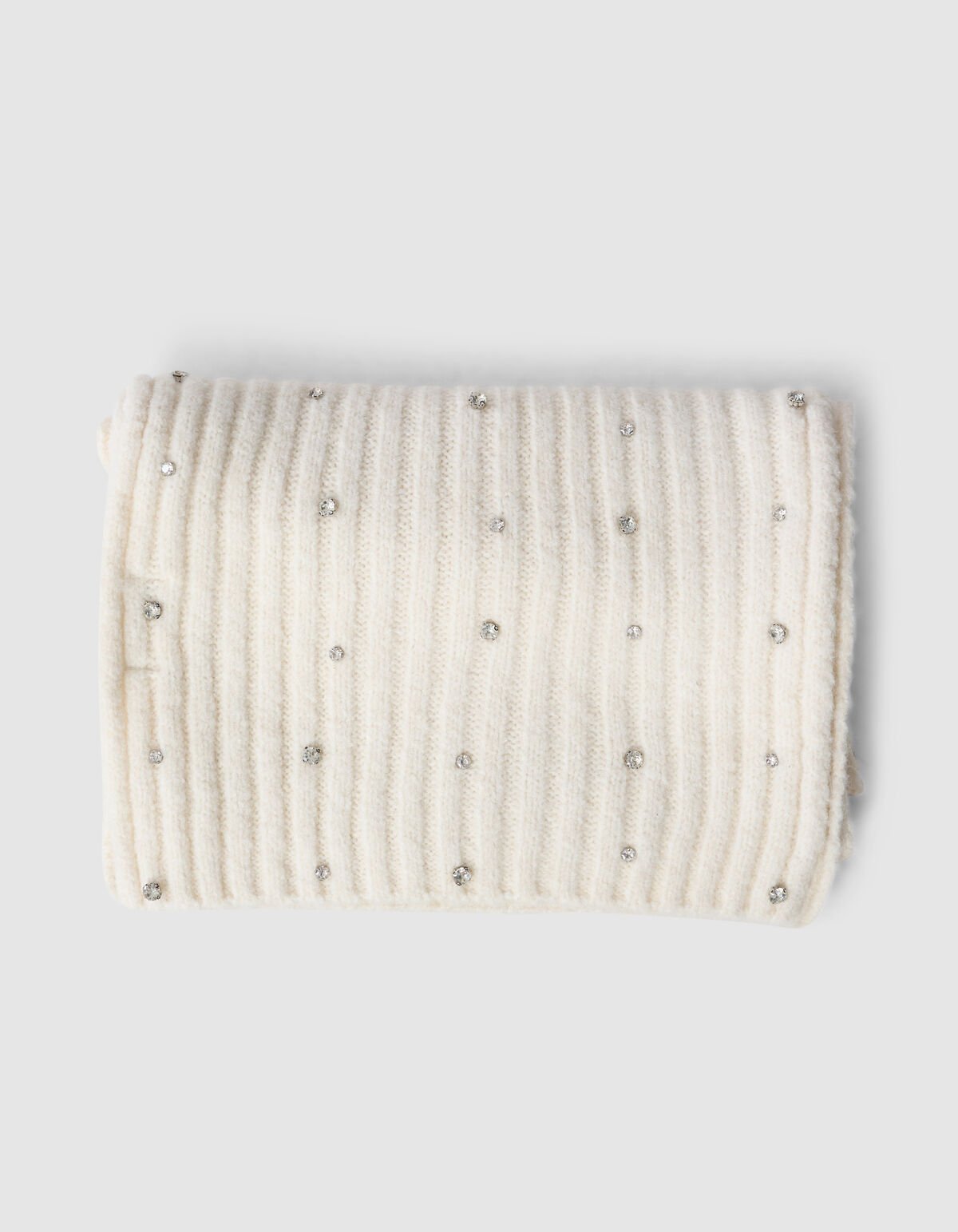 Ribbed Strass Sjaal Gebroken Wit SHOEBY ACCESSOIRES