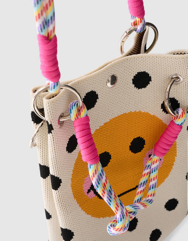 Gebreide Polkadot Tas Gebroken Wit SHOEBY GIRLS