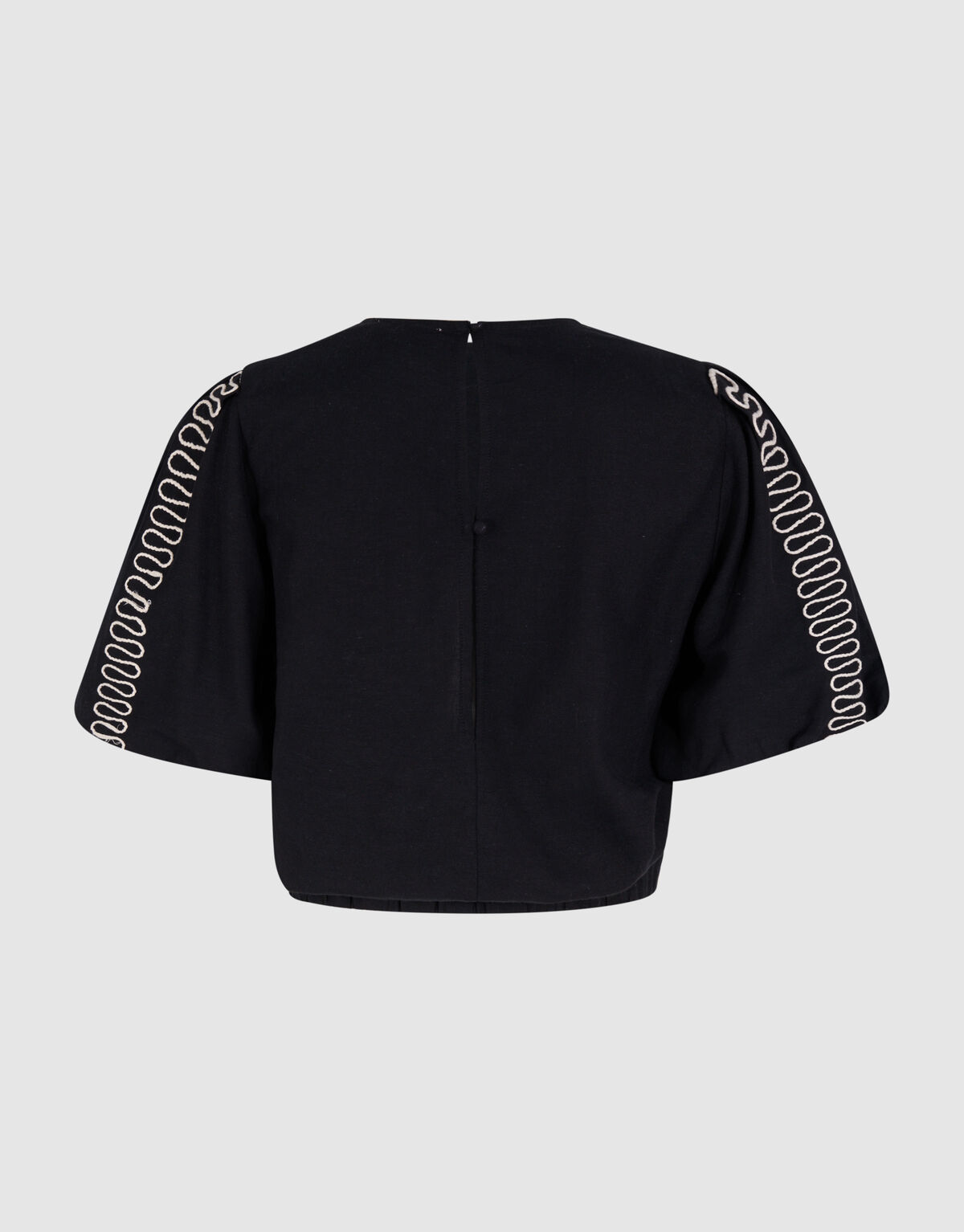 Embroidery Cropped Top Zwart SHOEBY WOMEN