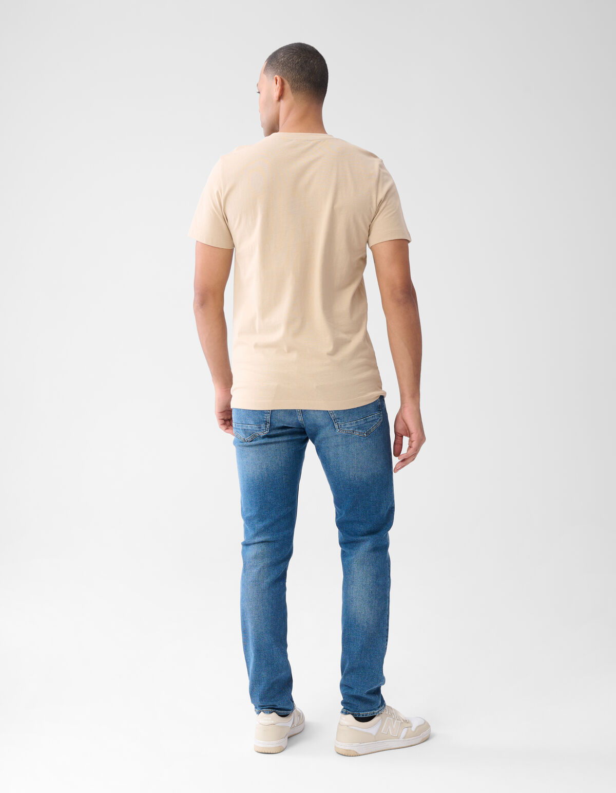 Flower Block T-shirt Zand SHOEBY MEN