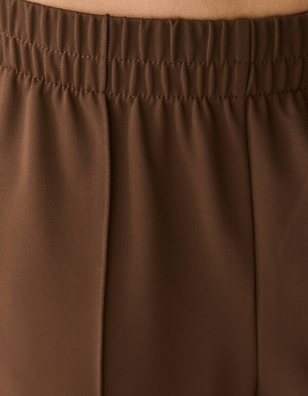 Basis Wide Leg Broek Bruin SHOEBY WOMEN