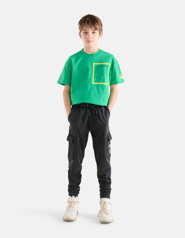 Cargo Washed Broek Donkergrijs SHOEBY BOYS