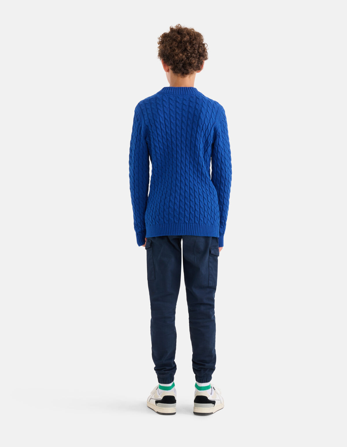 Gebreide Kabeltrui Blauw SHOEBY BOYS