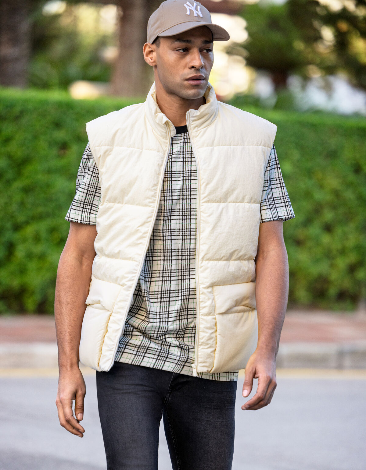 Gewatteerde Bodywarmer Gebroken Wit SHOEBY MEN