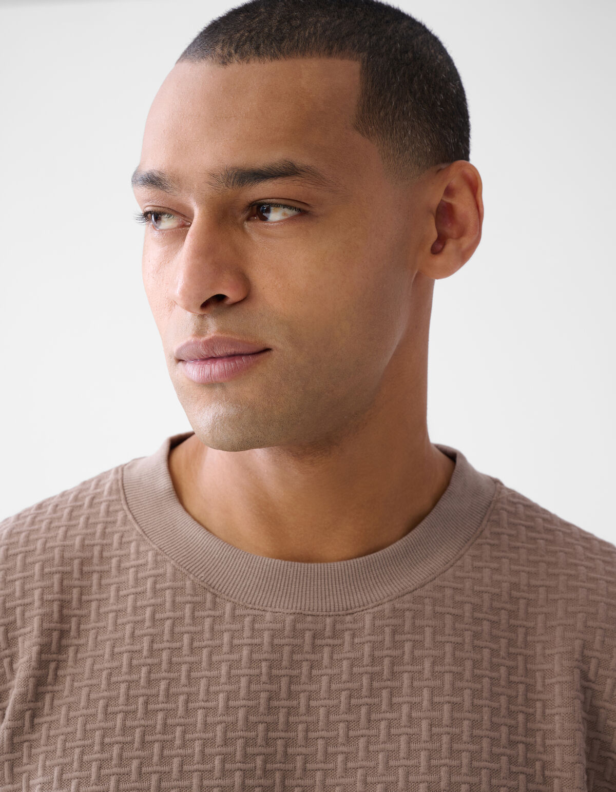 Structuur Sweater Lichtbruin SHOEBY MEN