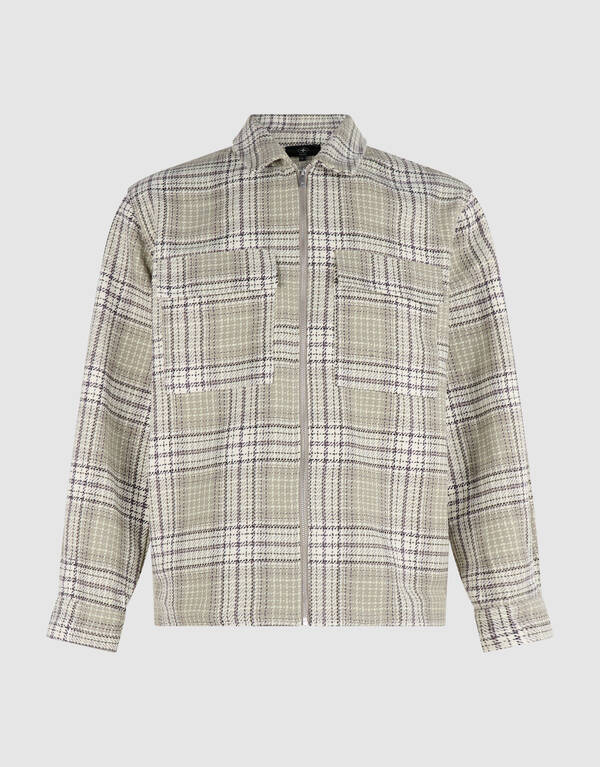 Relaxed Fit Check Overshirt Lichtgroen SHOEBY MEN