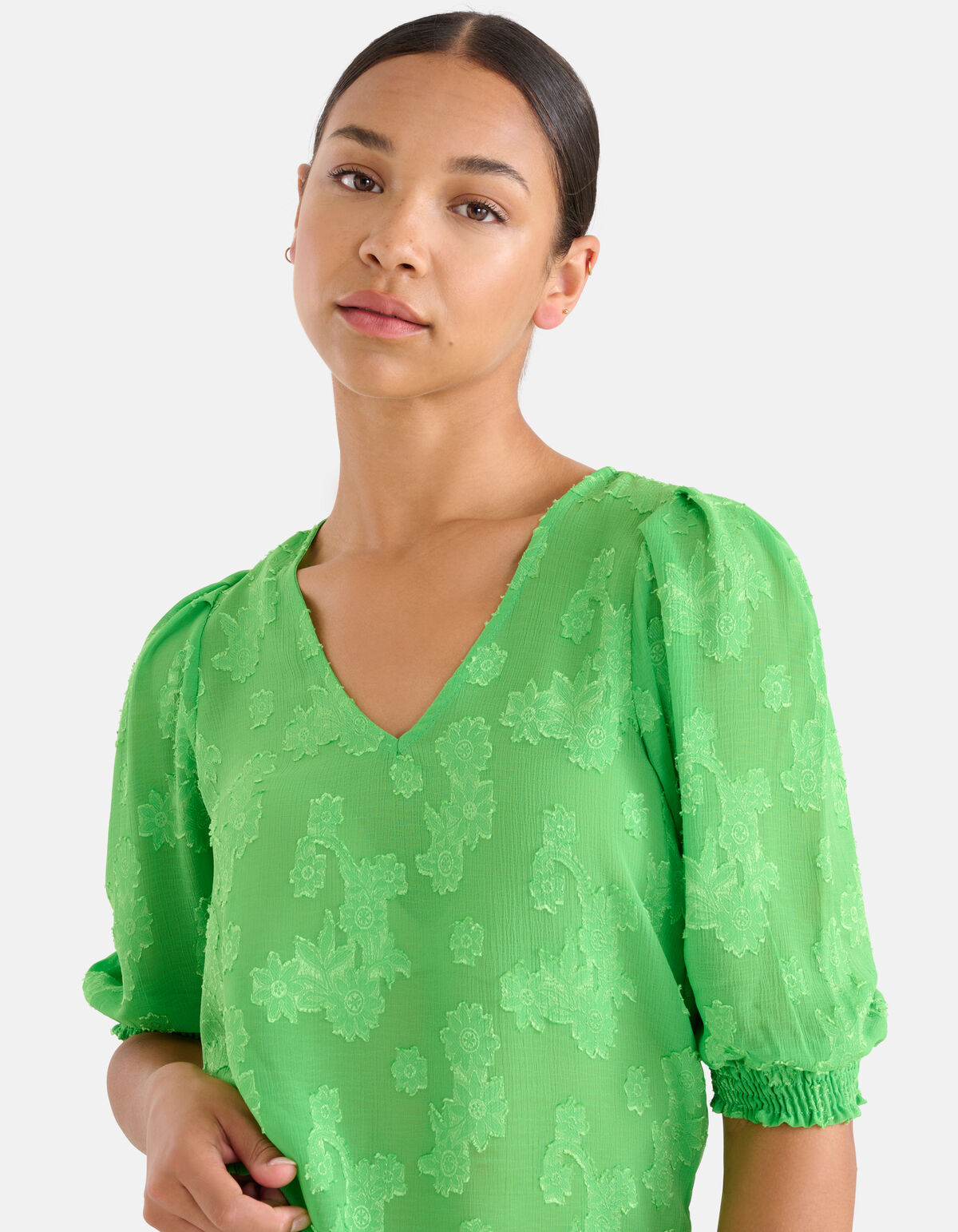 Chiffon Top Groen SHOEBY WOMEN