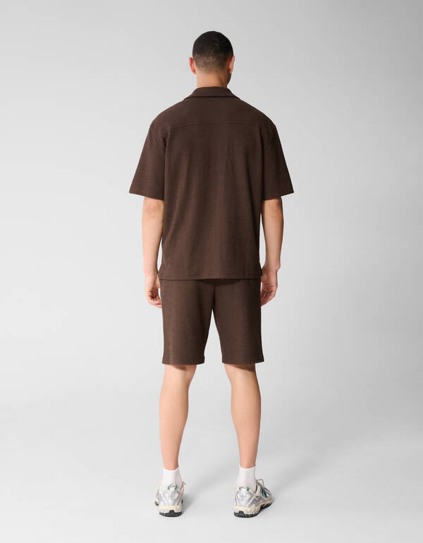 Rib Overhemd Donkerbruin SHOEBY MEN