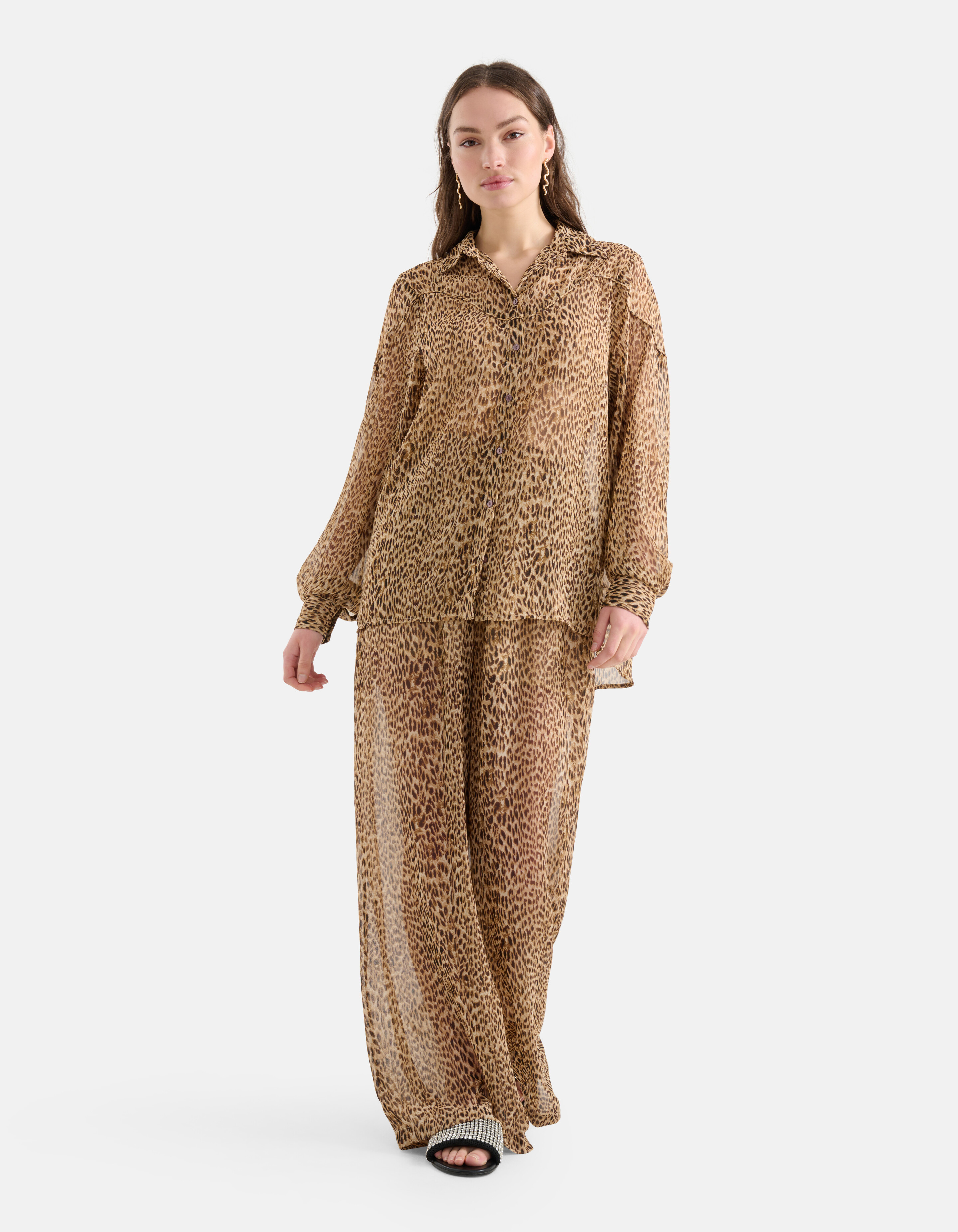 Cheetah Blouse Bruin SHOEBY WOMEN