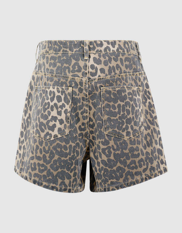 Leopard Denim Short Bruin SHOEBY WOMEN