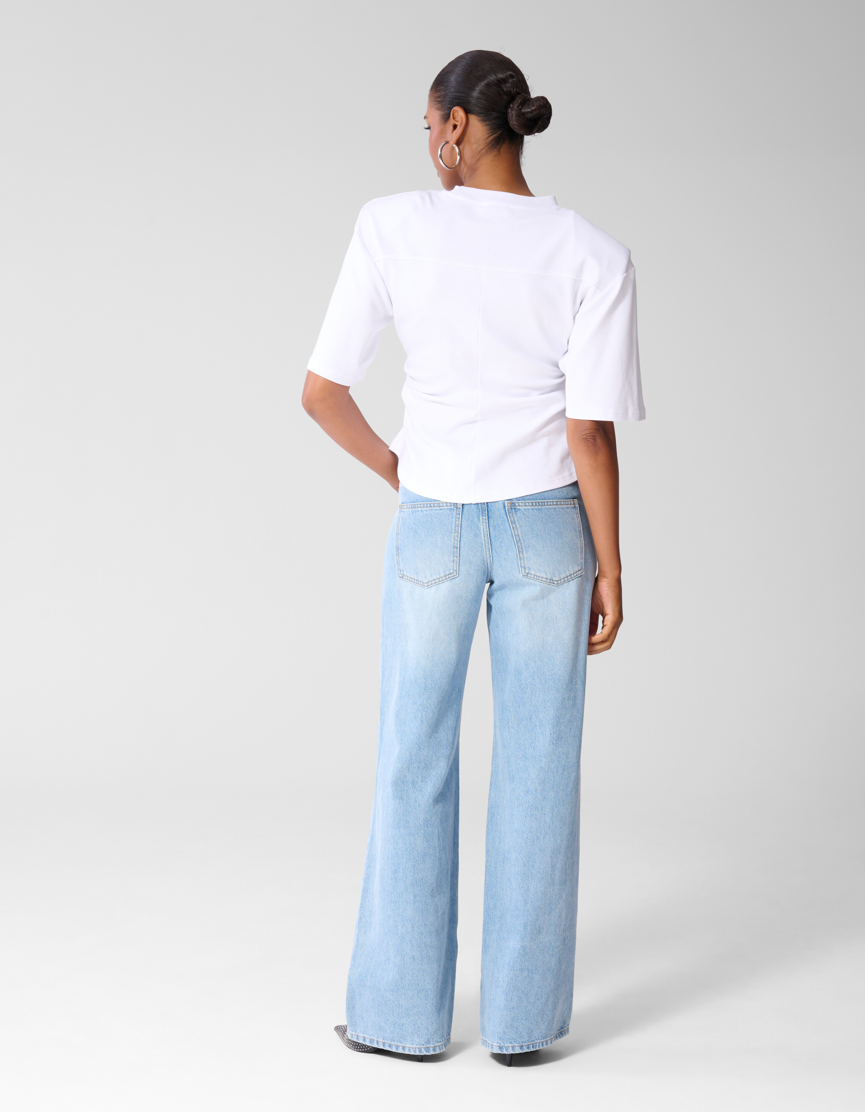 Mid Waist Wide Leg Fit Jeans Mediumstone SHOEBY WOMEN