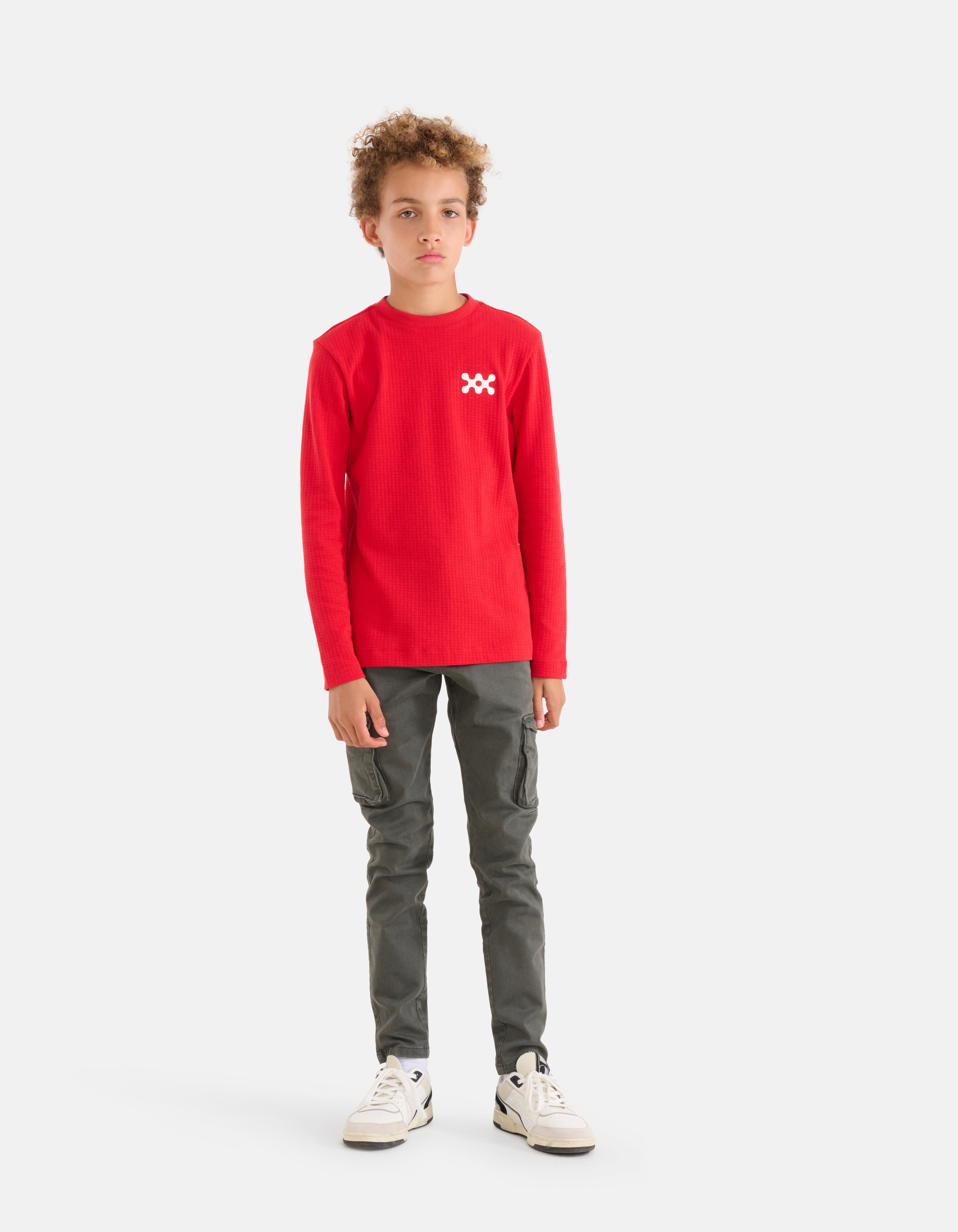 Structuur Longsleeve Rood SHOEBY BOYS
