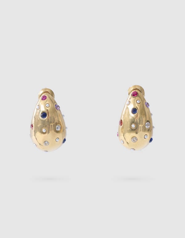 Strass Drop Oorbellen Goud SHOEBY ACCESSOIRES