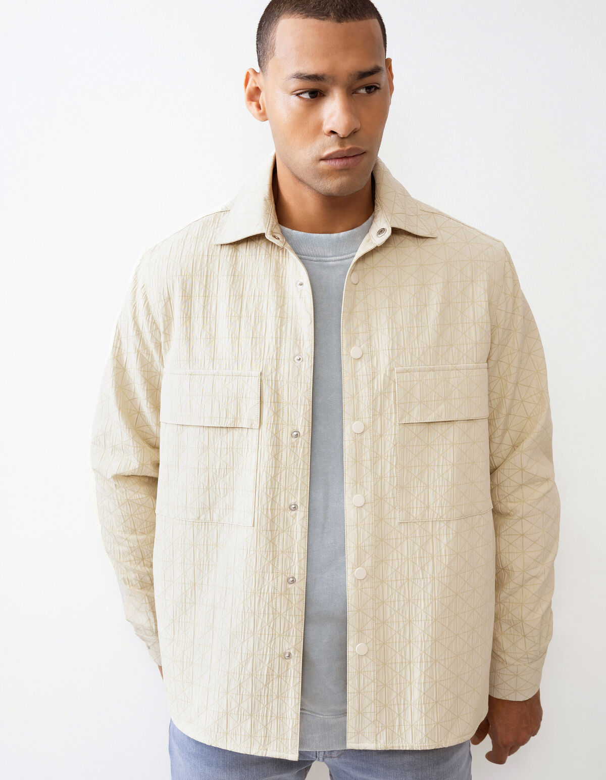 Structuur Overshirt Zand SHOEBY MEN