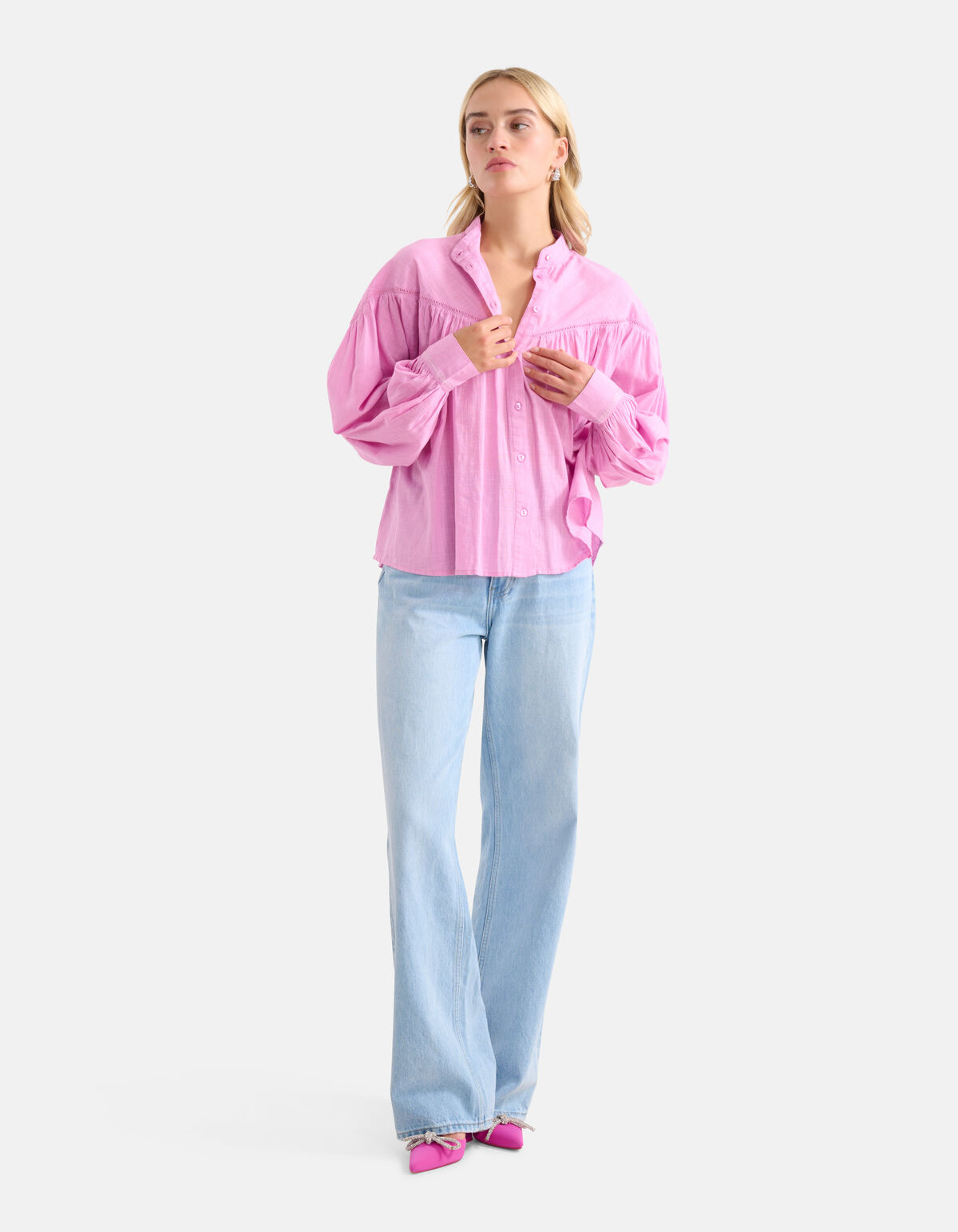 Embroidery Blouse Roze SHOEBY WOMEN