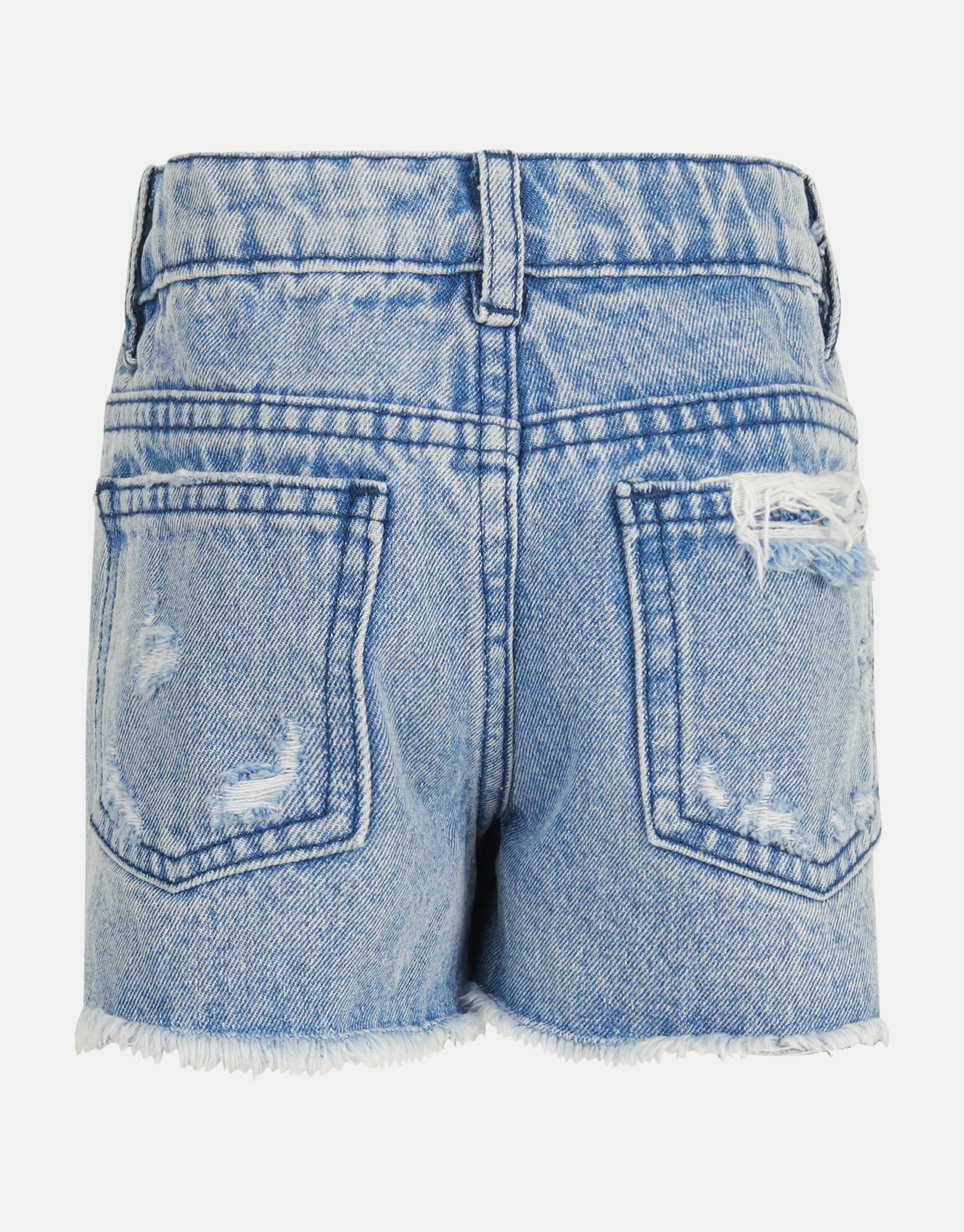 Destroyed Denim Short Blauw By Nicolette SHOEBY GIRLS