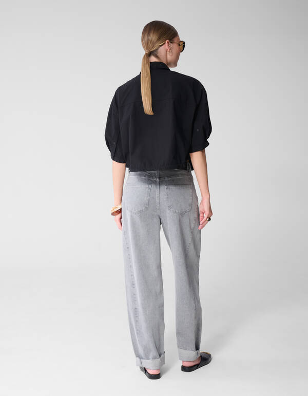 Oversized Embroiery Blouse Zwart By Mieke SHOEBY WOMEN