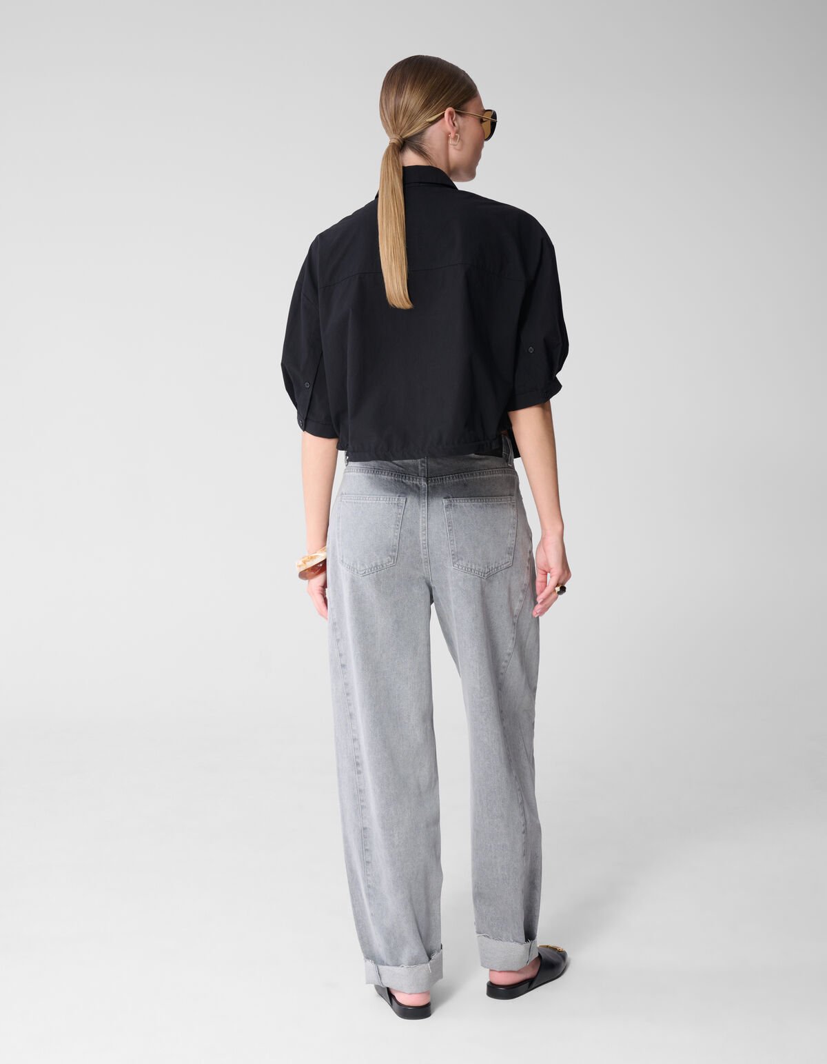 Oversized Embroiery Blouse Zwart By Mieke SHOEBY WOMEN