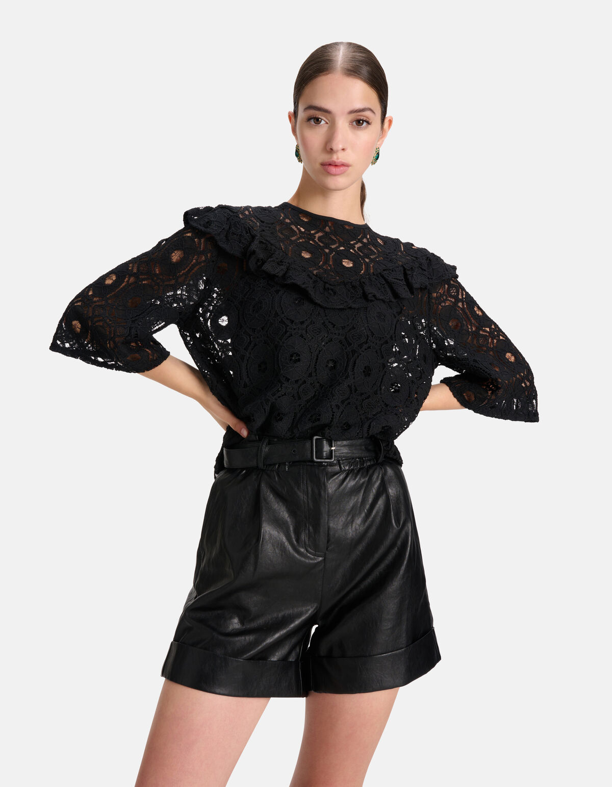 Kanten Top Zwart SHOEBY WOMEN
