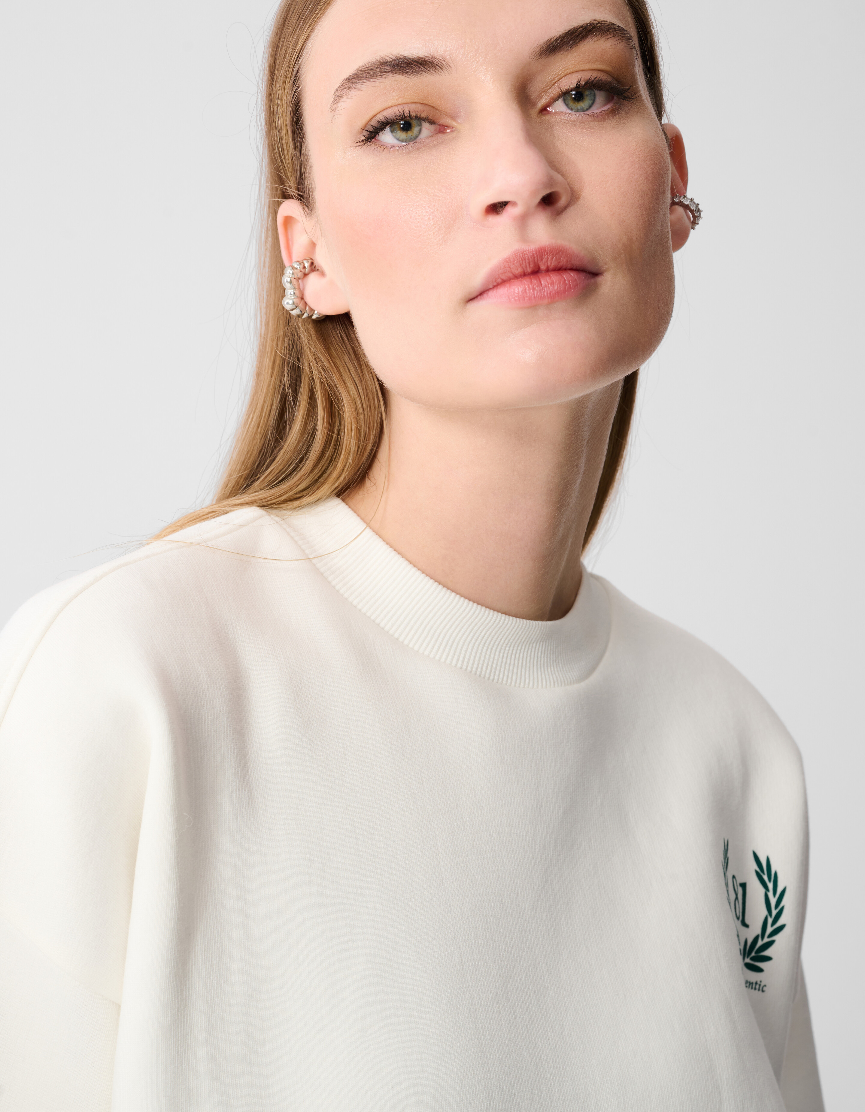 Social Club Artwork Sweater Gebroken Wit SHOEBY WOMEN