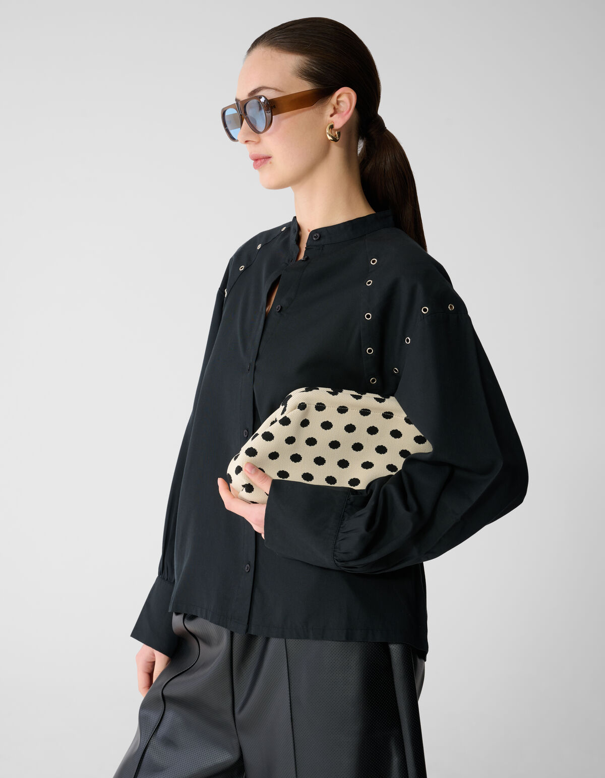 Knitted Dot Clutch Gebroken Wit SHOEBY ACCESSOIRES