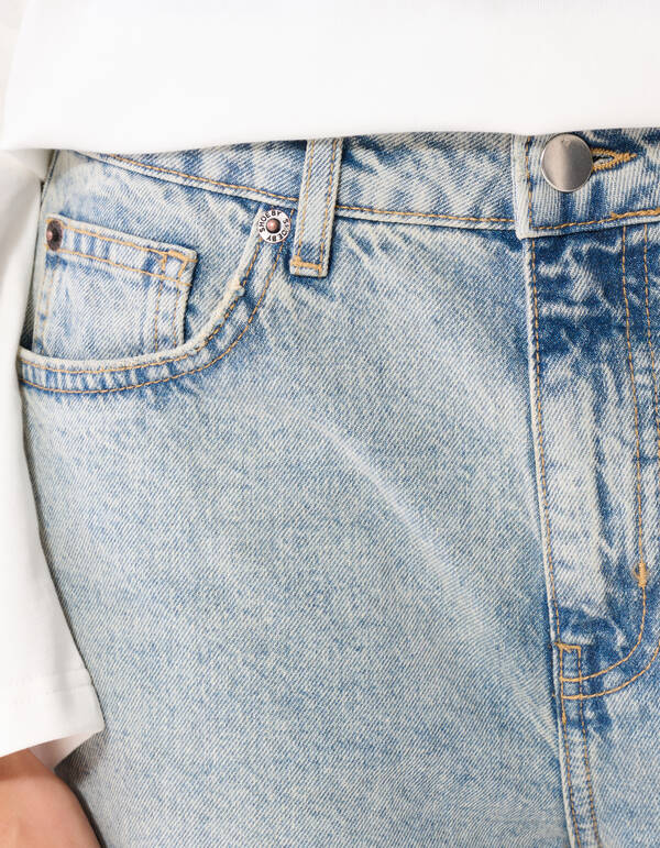 Curved Wide Leg Fit Jeans Mediumstone SHOEBY WOMEN