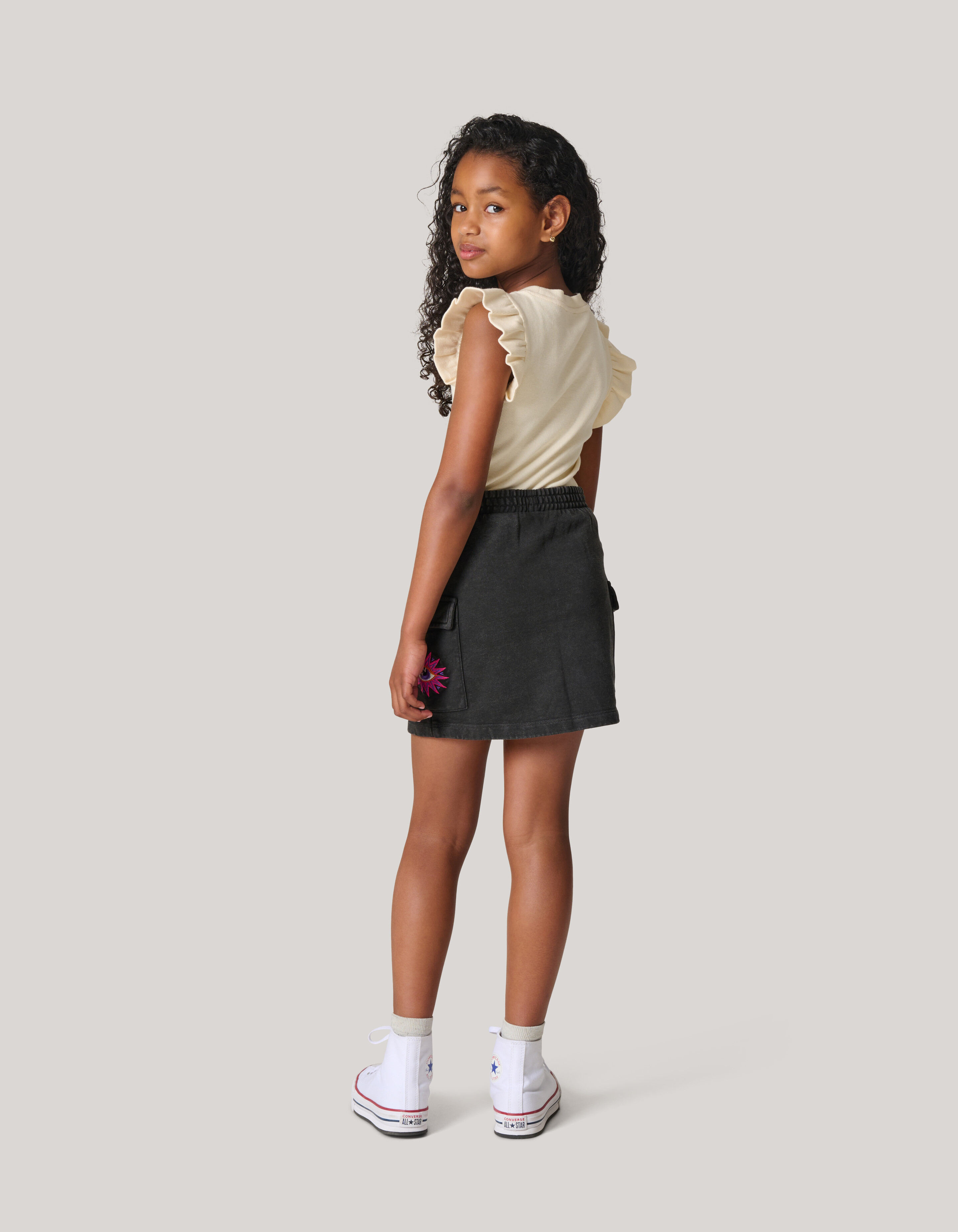 Washed Denim Rok Donkergrijs SHOEBY GIRLS