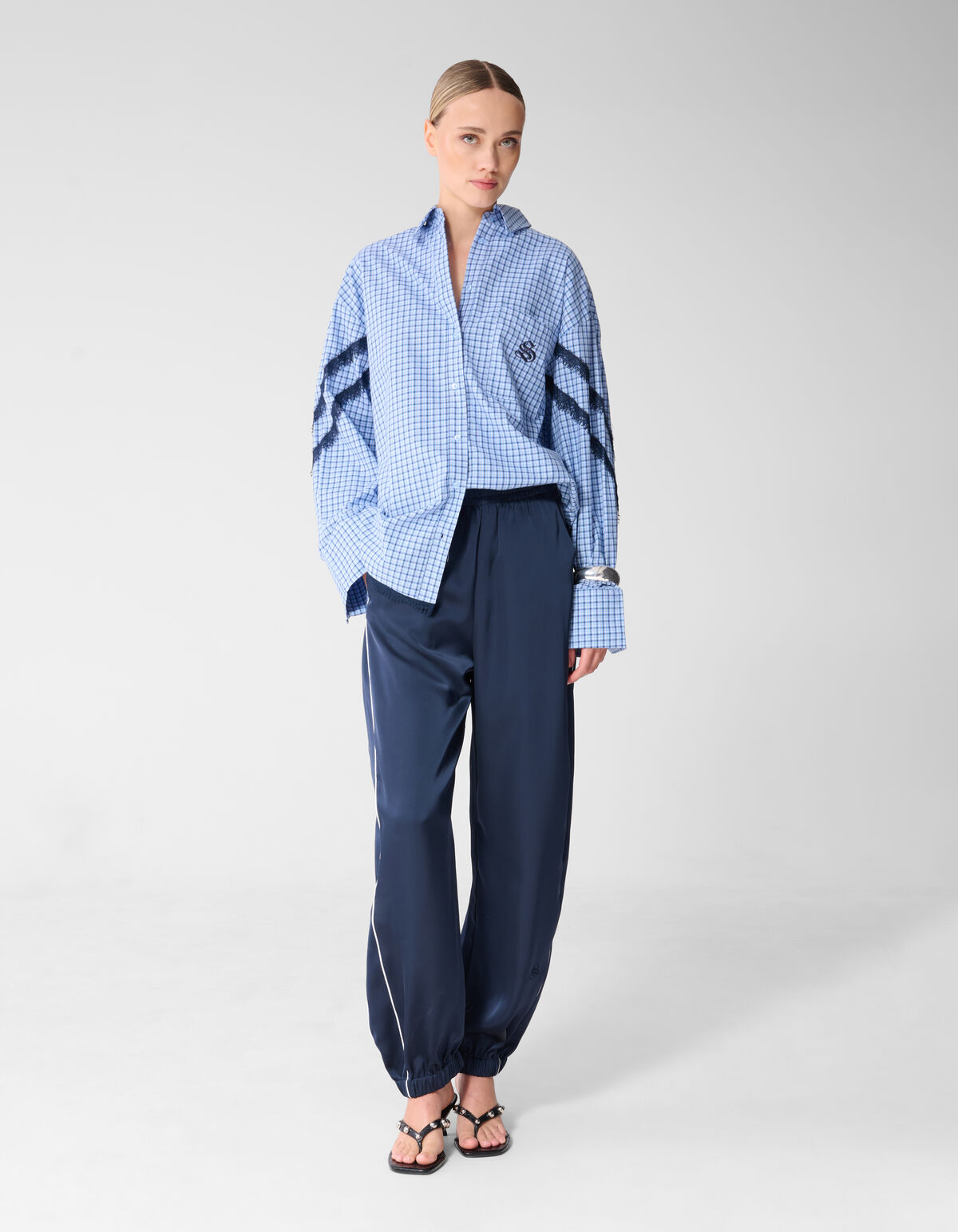 Satijnen Jogger Donkerblauw SHOEBY WOMEN