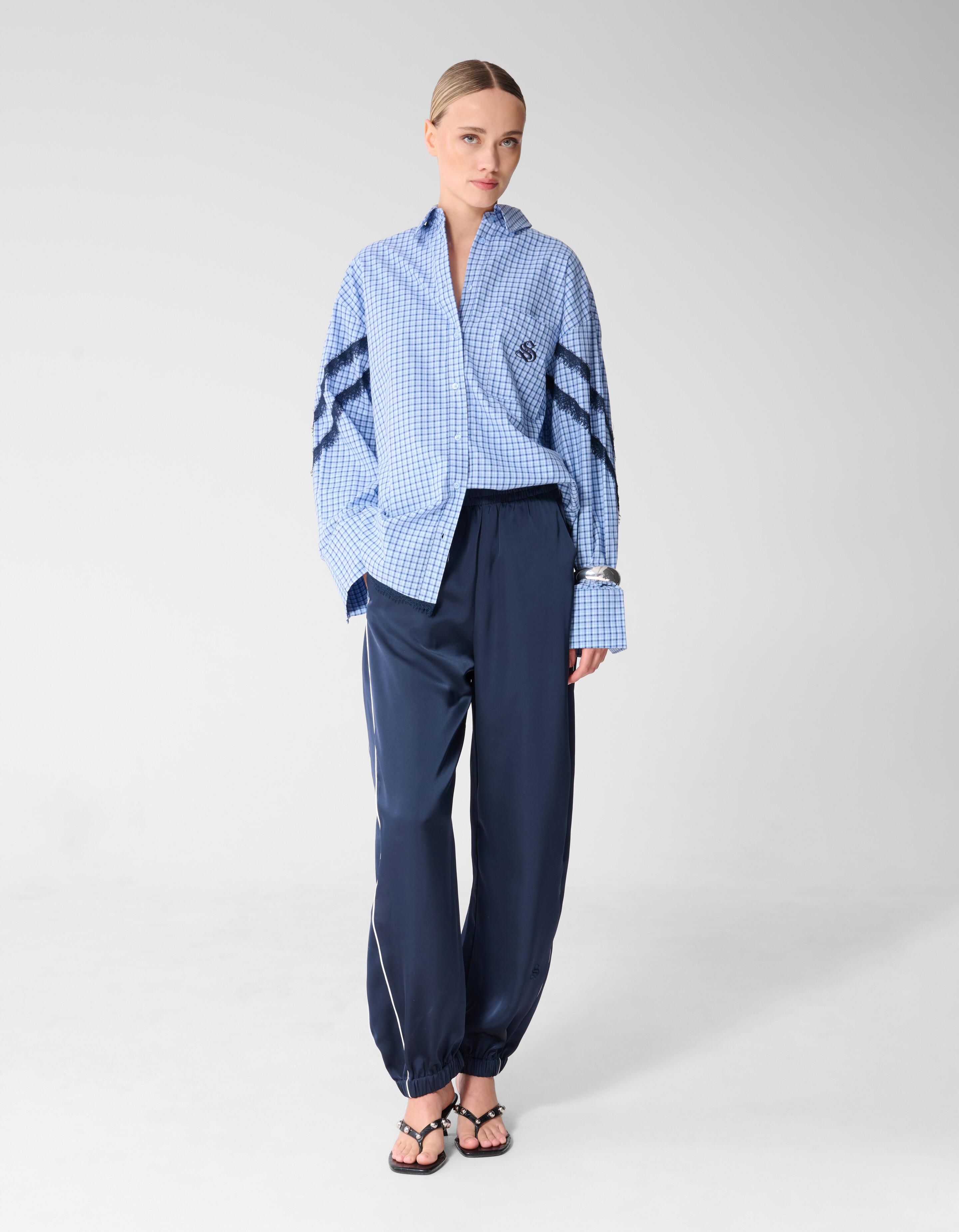 Satijnen Jogger Donkerblauw SHOEBY WOMEN