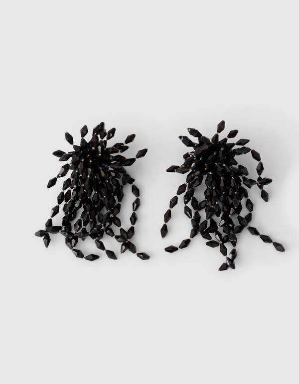 Beaded Waterval Oorbellen Zwart SHOEBY ACCESSOIRES